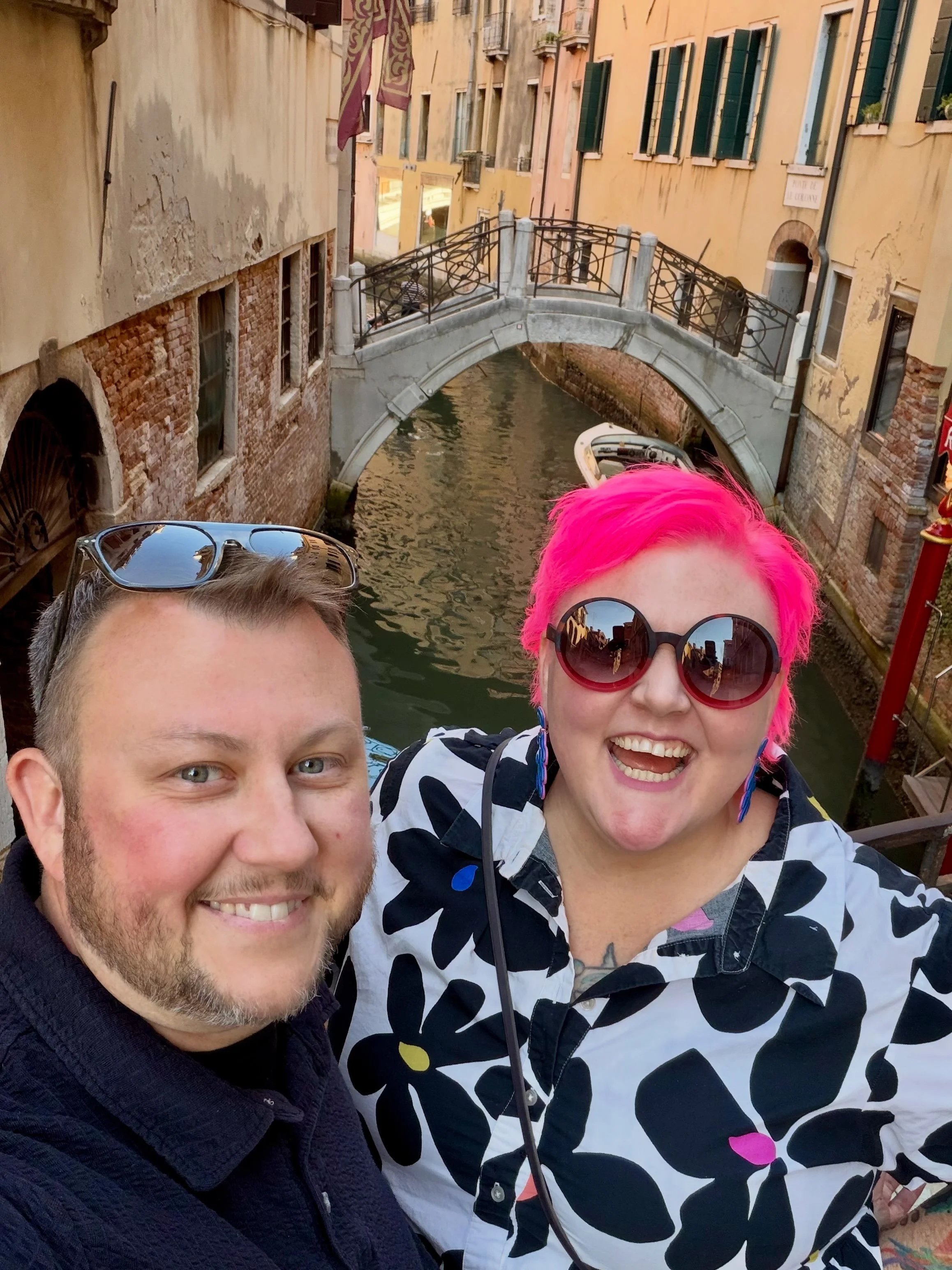 After flight cancellations, last-minute packing stress to catch an earlier flight, and 30 hours of travel, we made it to Venice!

Day one we had no plans and let the canals and alleys lead the way. With a huge art festival happening throughout the ci