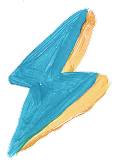 Close-up of a painted blue and beige wooden object.