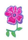 Pink flower with green stem and leaves