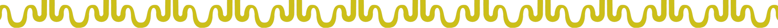 Close-up of a yellow squiggly line on a black background with yellow rectangular shapes at the top.