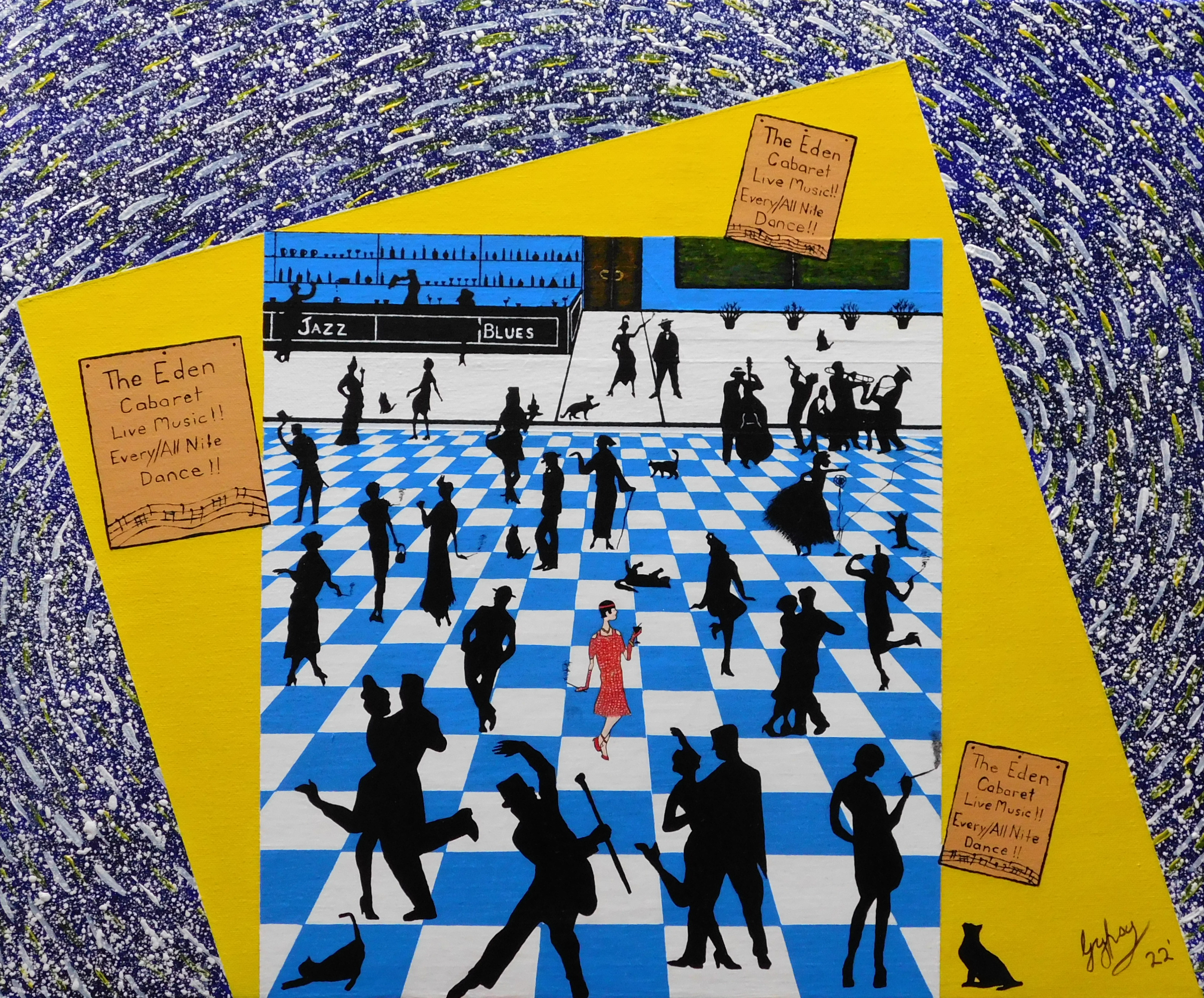 Life is a Cabaret 60 x 50cm acrylic on canvas