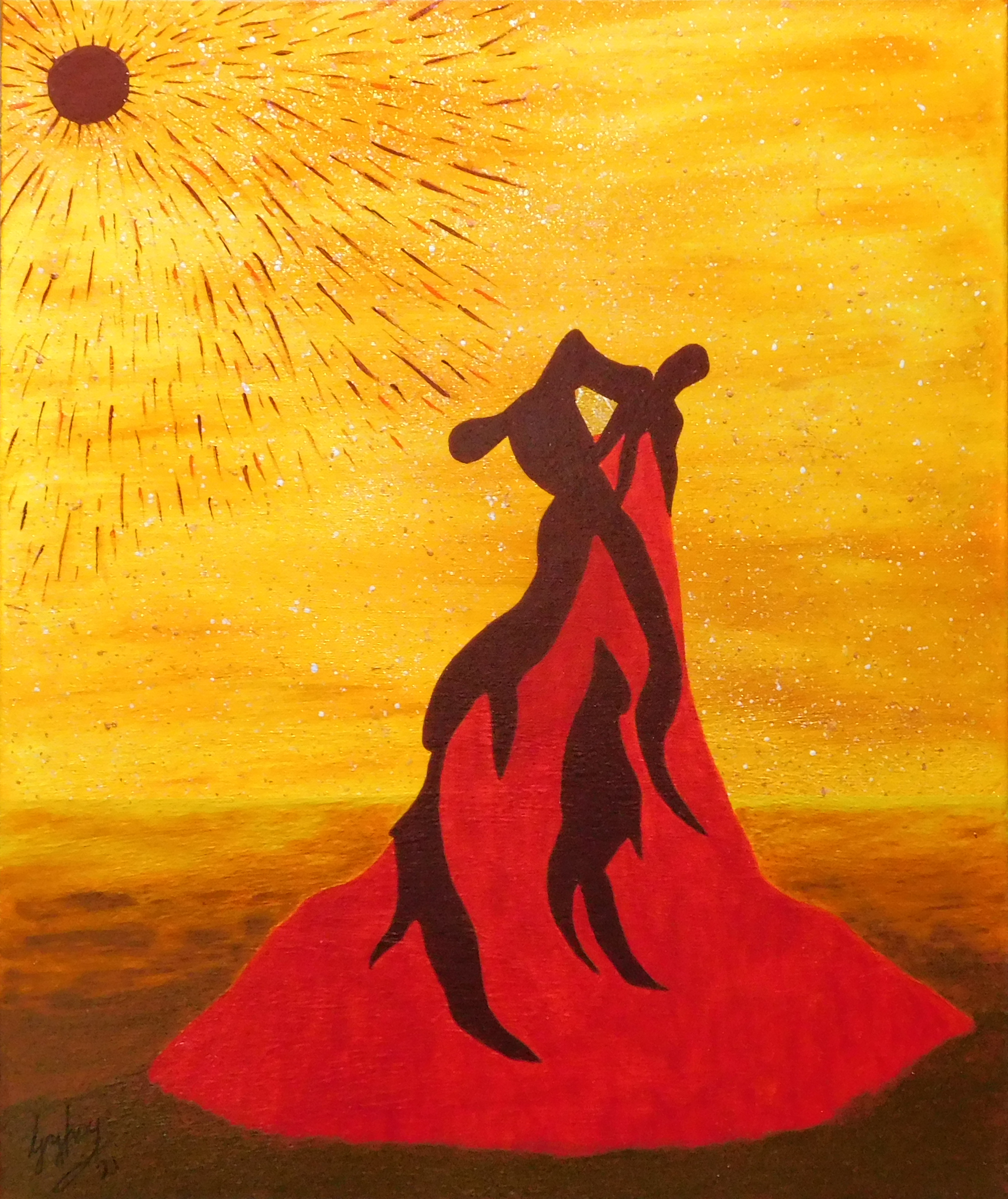 Dancers at the End of Time 60 x 50cm acrylic on canvas