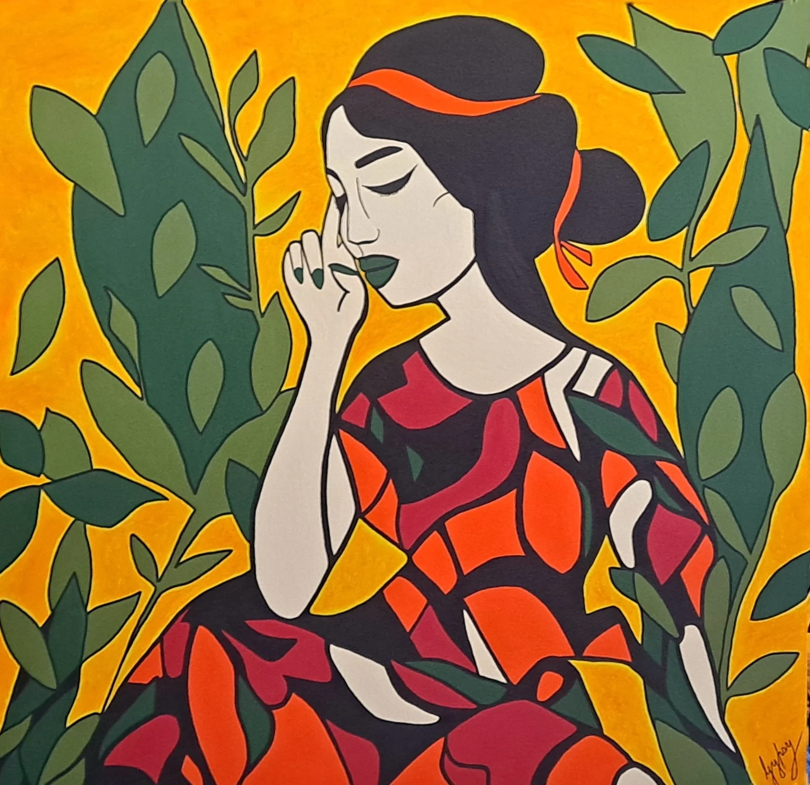 The Silk Ribbon
90cmx90cm acrylic on canvas