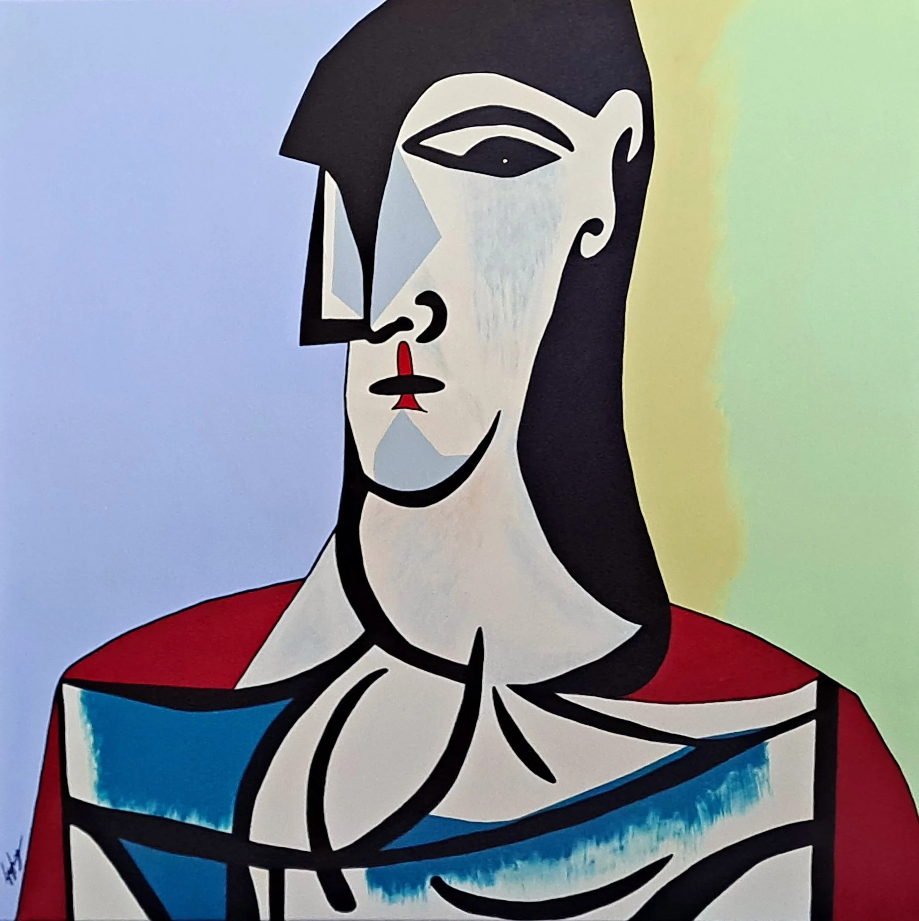 Knight of Sorrow 90 x 90cm acrylic on canvas