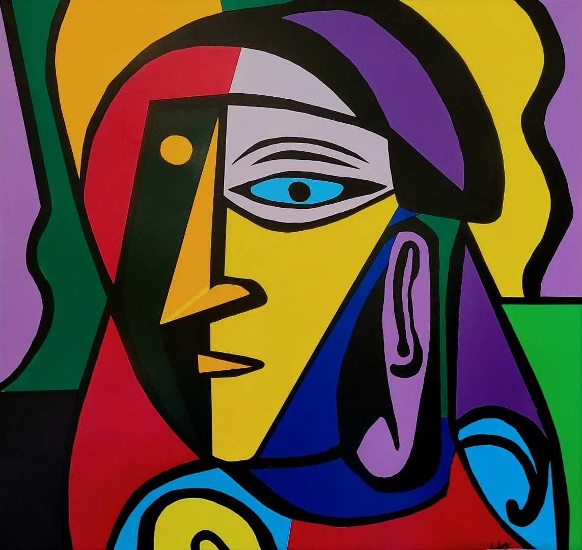 Benjamin 90 x 90cm acrylic on canvas