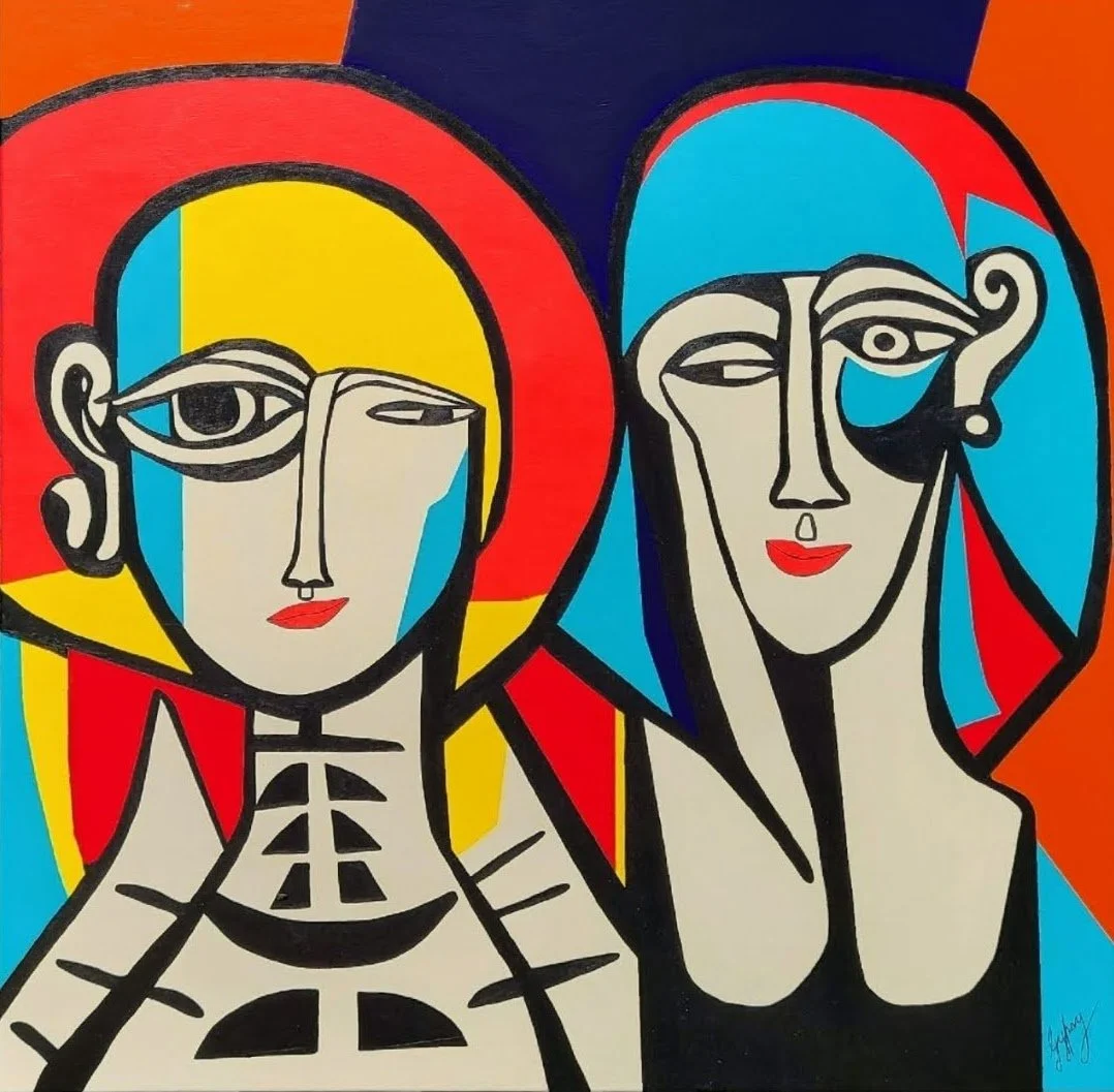 Gods and Goddesses 90 x 90cm acrylic on canvas