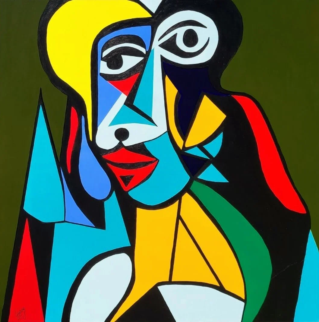 Elegance of a Model 90 x 90cm acrylic on canvas
