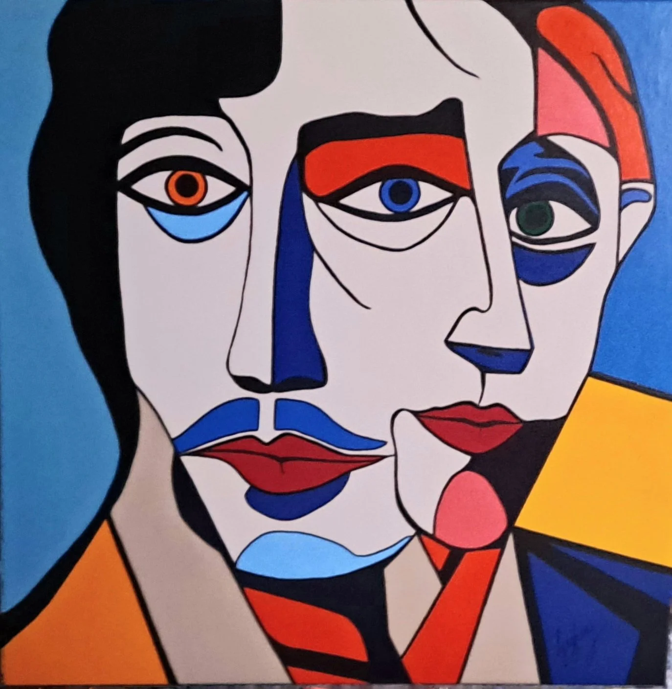 Conversations with Myself 
90cmx90cm acrylic on canvas
