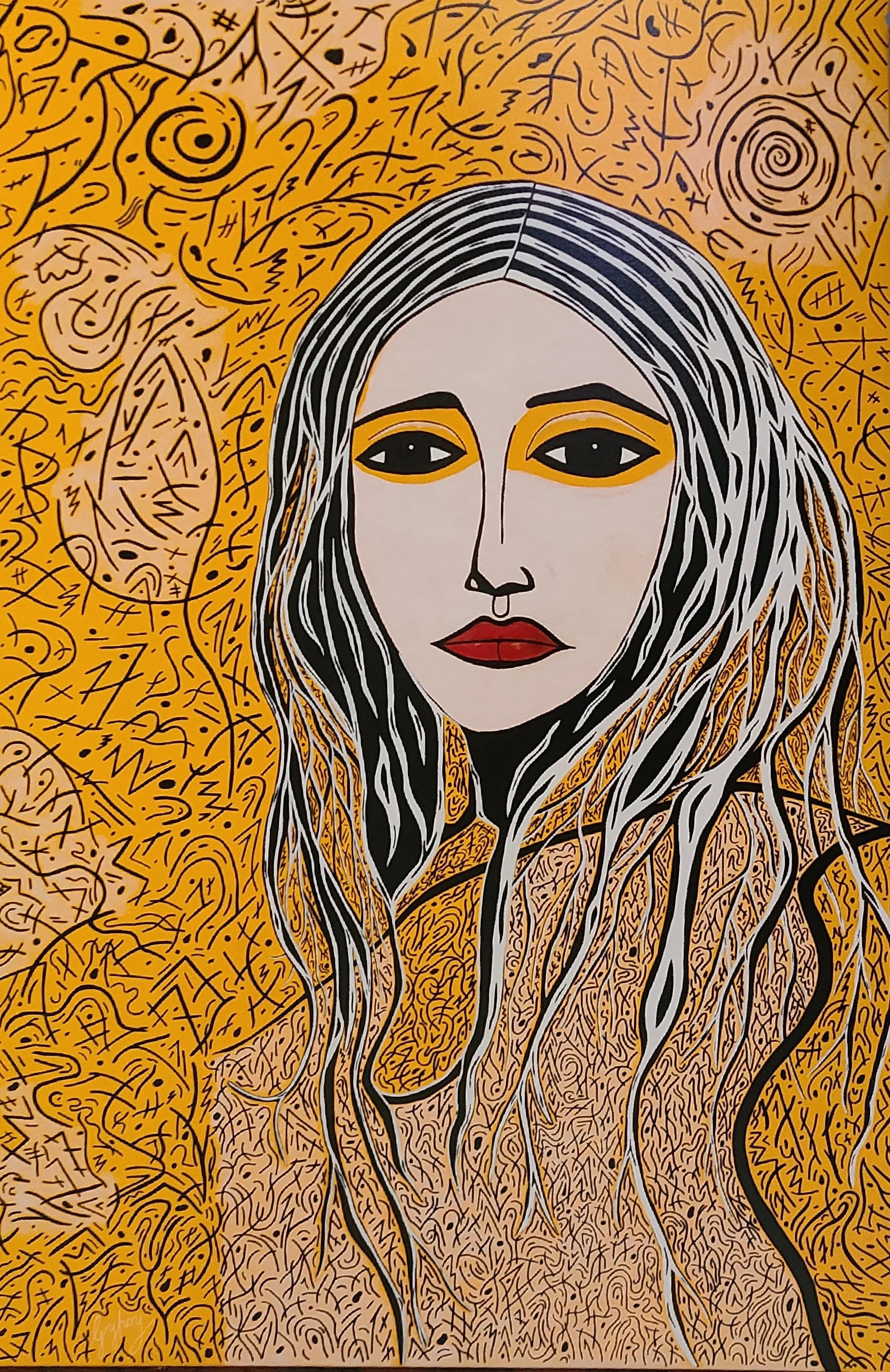 The Kabuki Lady 100 x 150cm acrylic on canvas