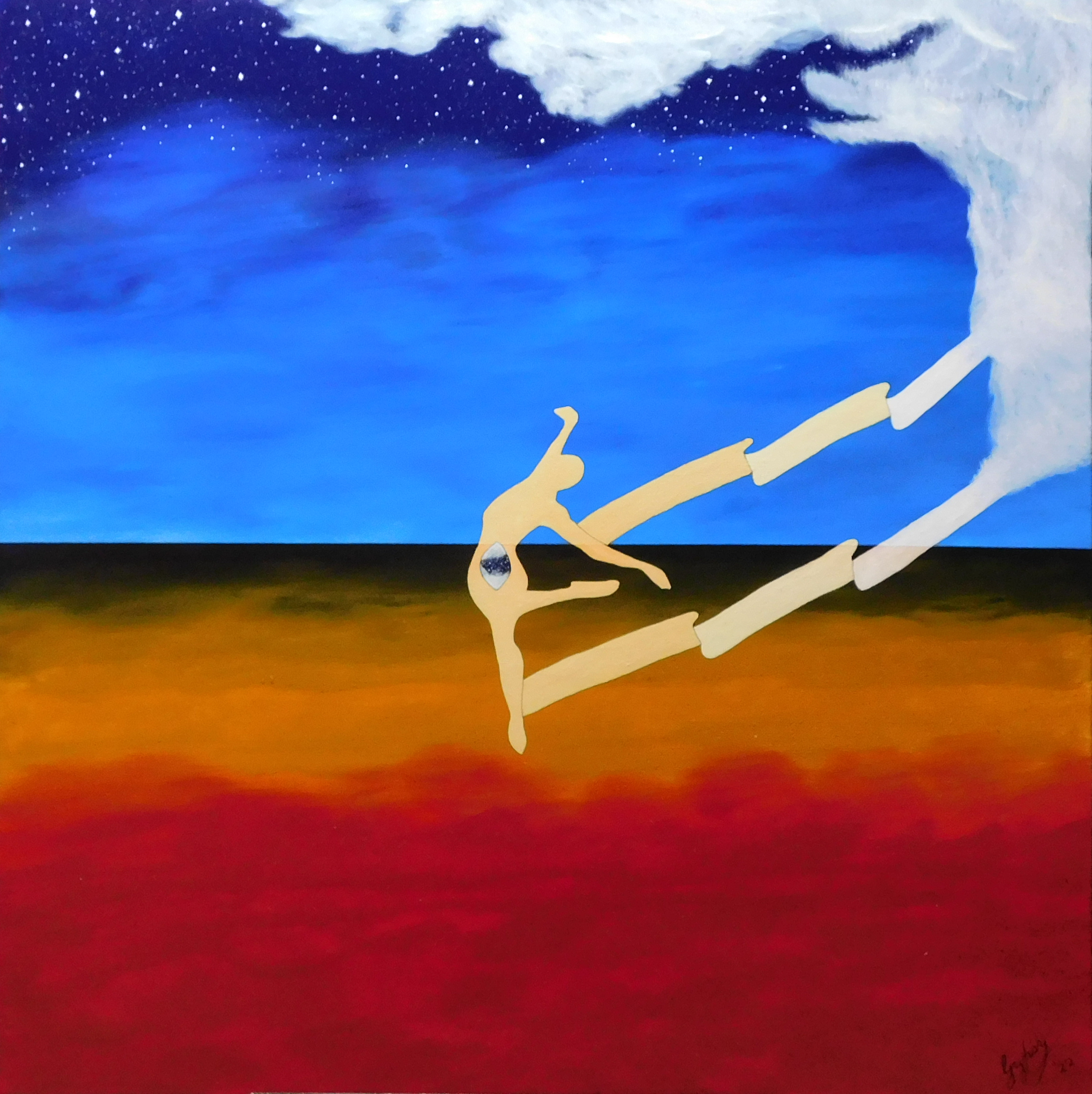 Desert Dance 90 x 90cm acrylic on canvas