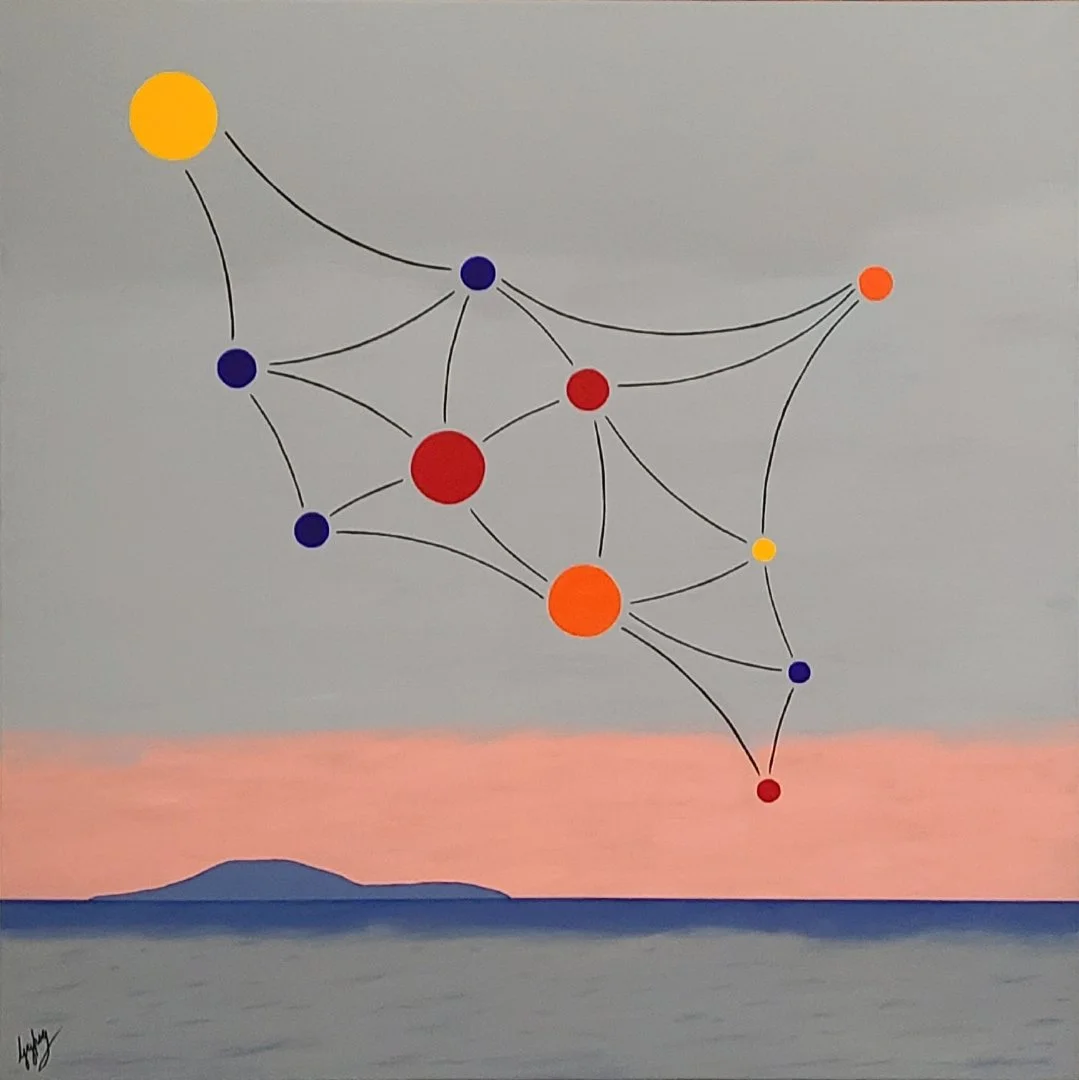 Sunset 90 x 90cm acrylic on canvas