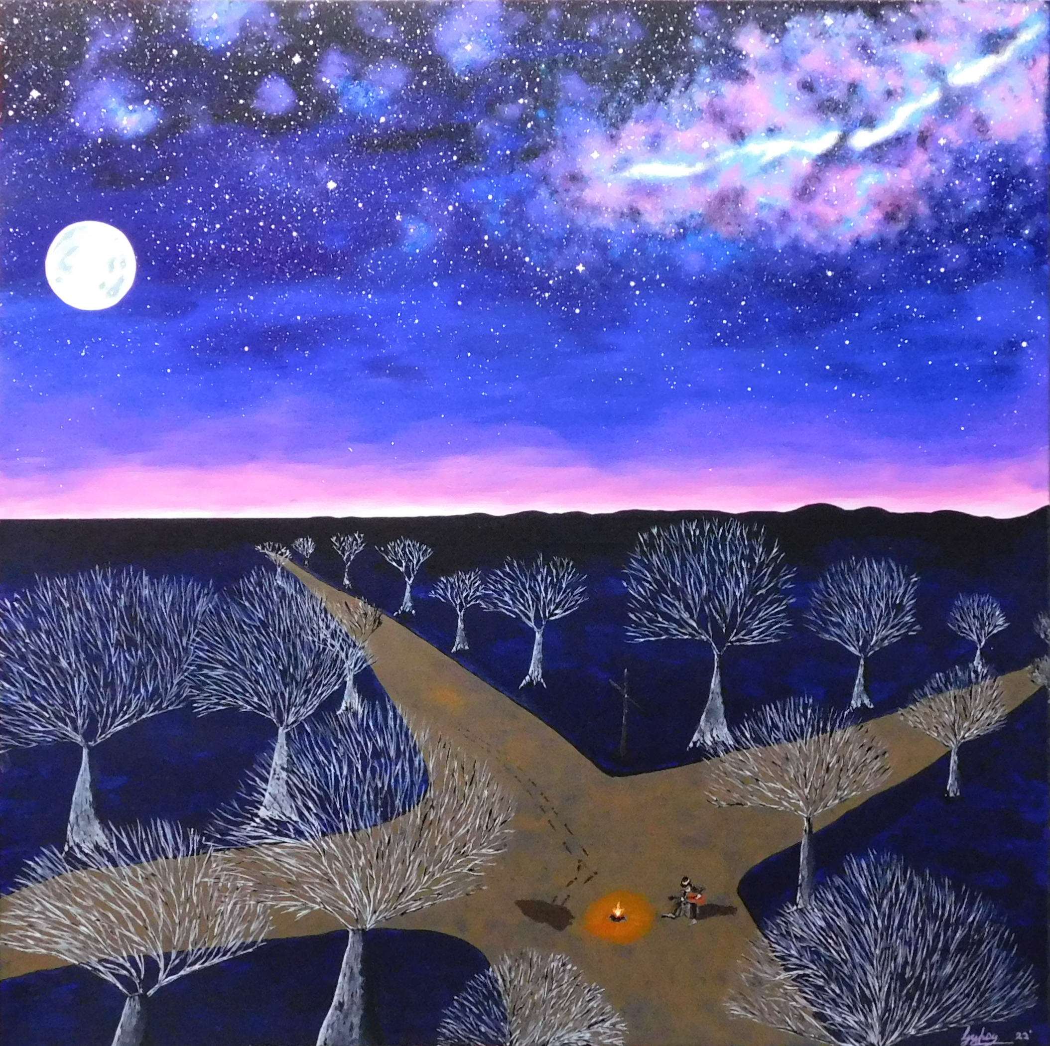 Crossroads 90 x 90cm acrylic on canvas