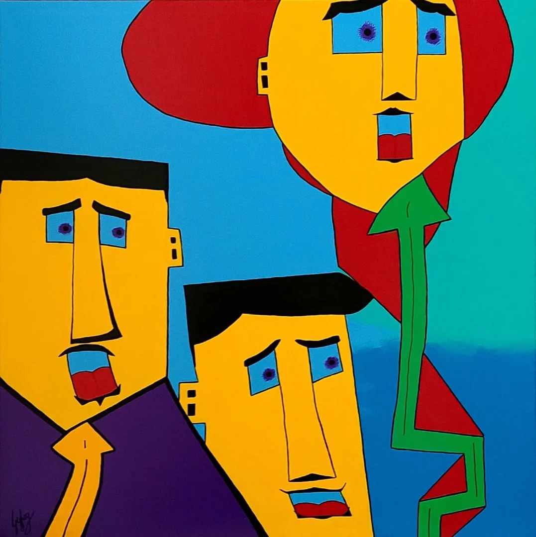 The Crowd 90 x 90cm acrylic on canvas