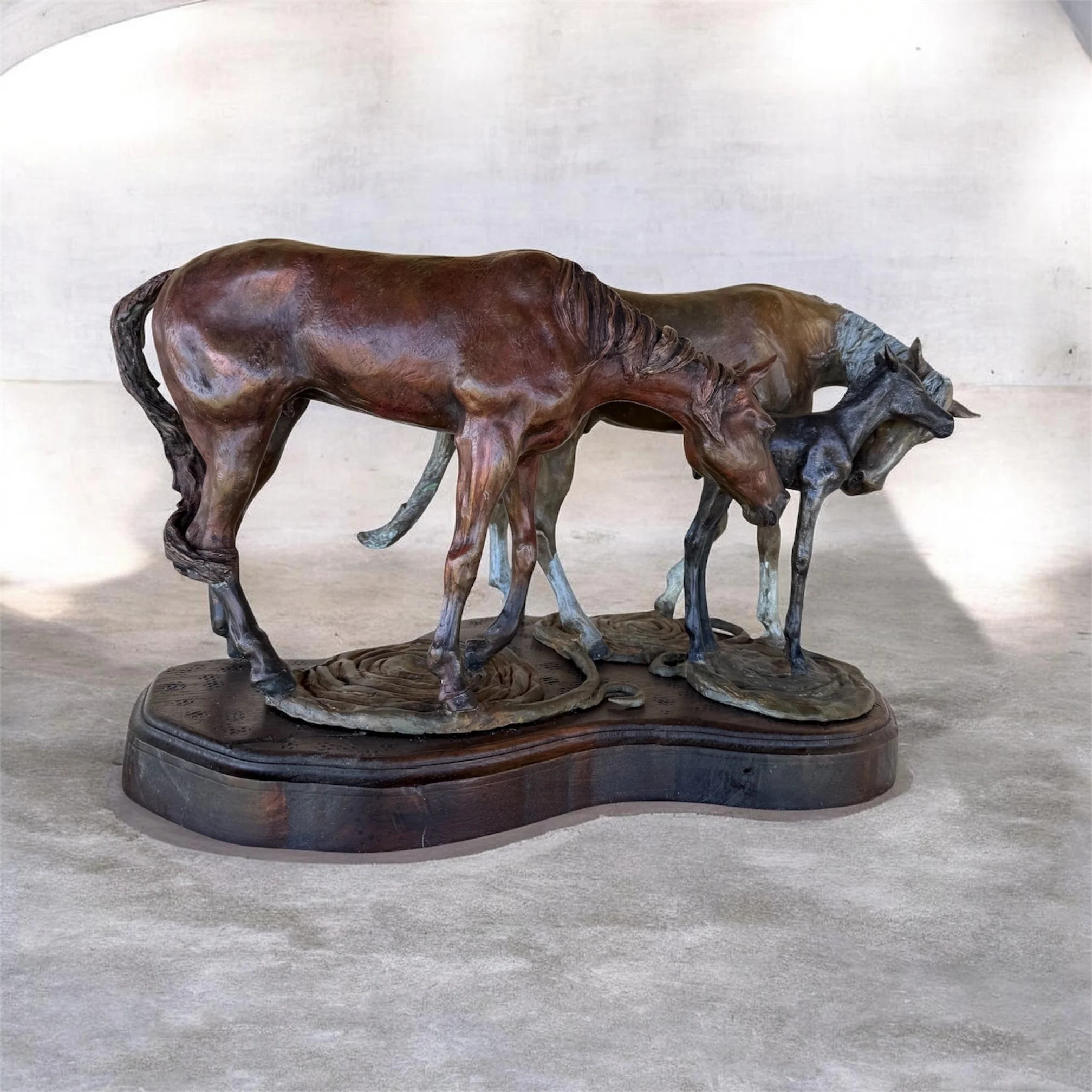"Love's Embrace" (View 2) • Bronze • Size: 19” long x 9” wide x 12” tall • Each piece will have a similar yet unique patina • Price: $6500