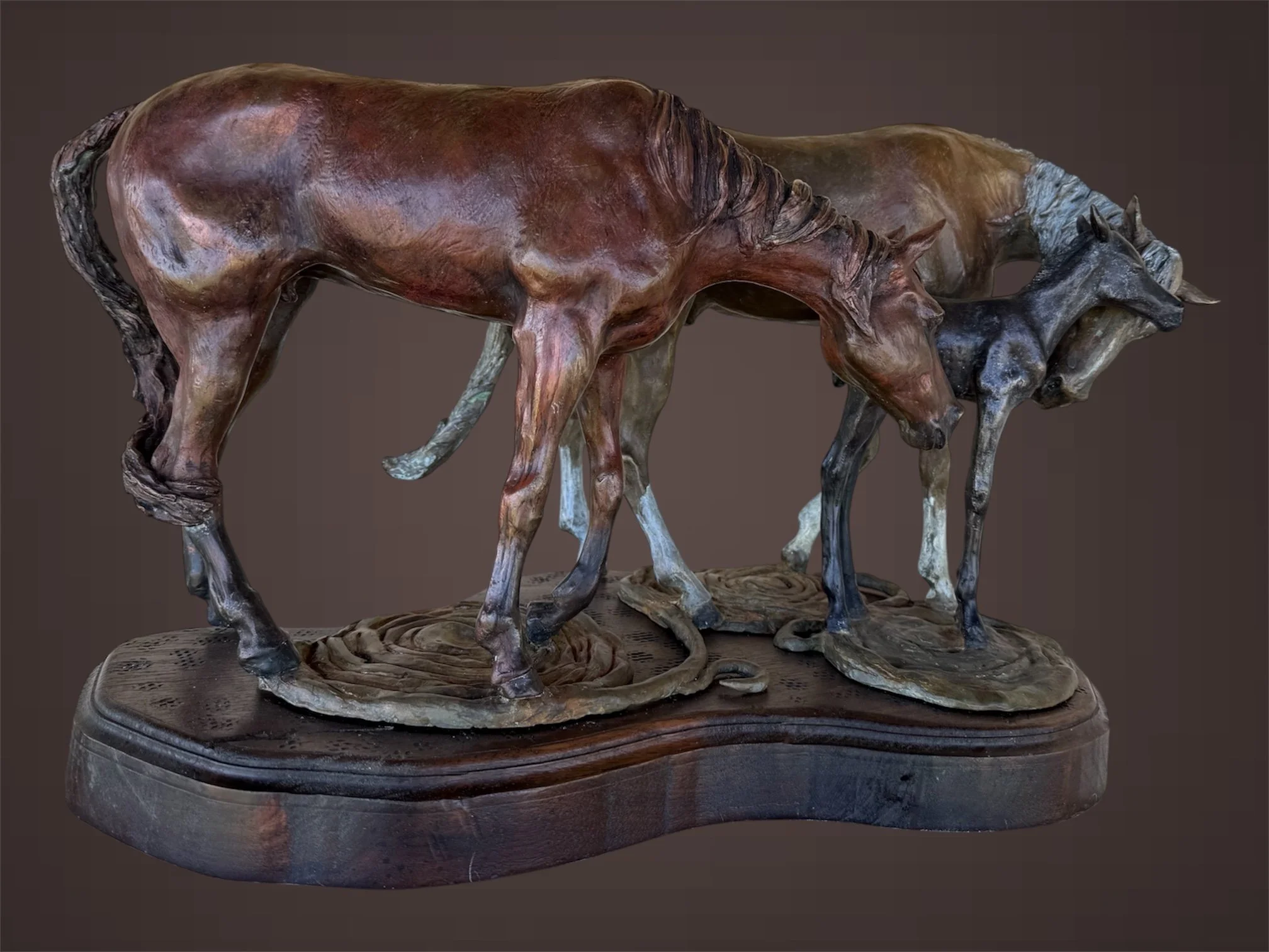 "Love's Embrace" (View 1) • Bronze • Size: 19” long x 9” wide x 12” tall • Each piece will have a similar yet unique patina • Price: $6500