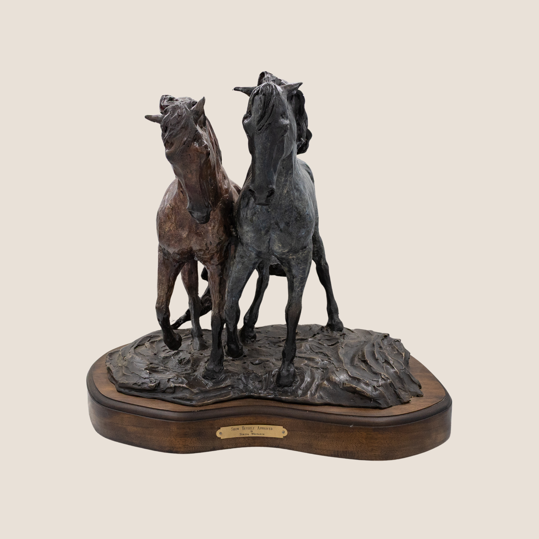 "Show Thyself Approved" • 1 of 12 edition • Bronze • 18” long X 12” wide x 15” tall • Each piece will have a similar yet unique patina • Price: $2750
