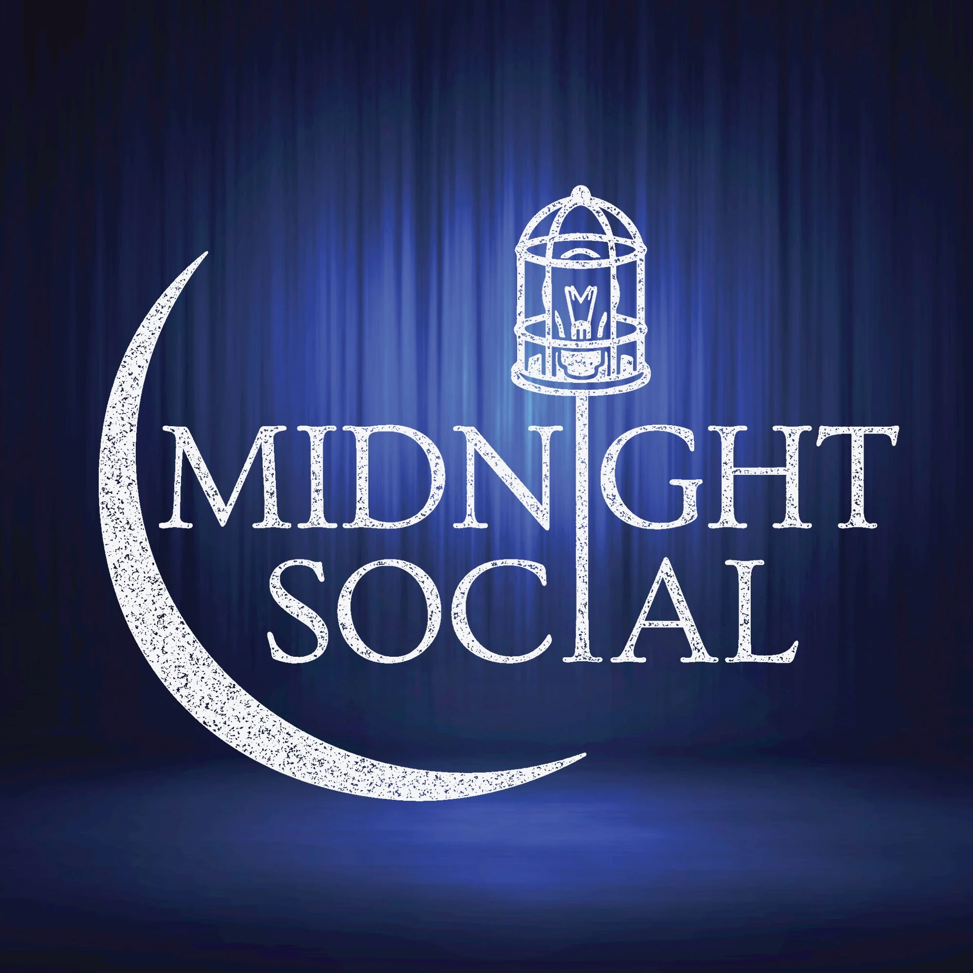 Midnight Social logo with a crescent moon and a lantern
