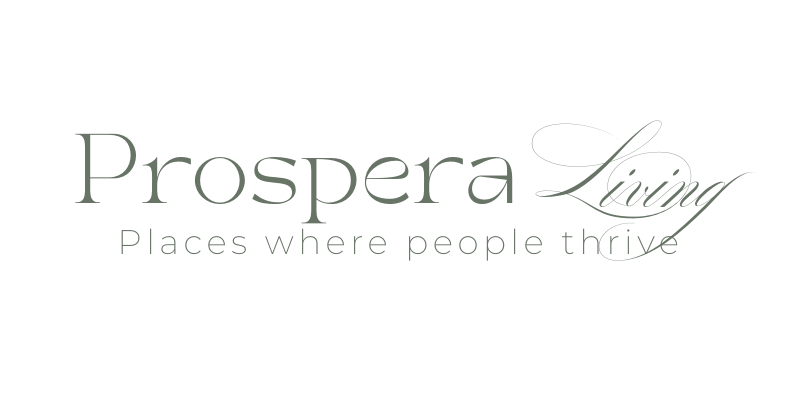 Prospera Living logo with the tagline "Places where people thrive" underneath.