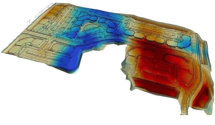 AGTEK 3D earthwork takeoff cut and fill model by Anderson Estimating Service