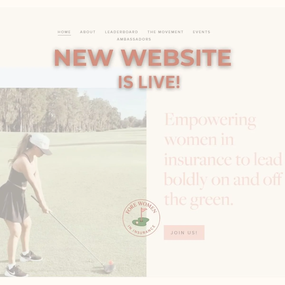 Our new website is LIVE! ⛳💗

We&rsquo;re excited to share www.forewomenininsurance.com &mdash; your new home for events, resources, and all things women‑in‑insurance + golf.

Thank you for being part of this growing community. We&rsquo;re just getti