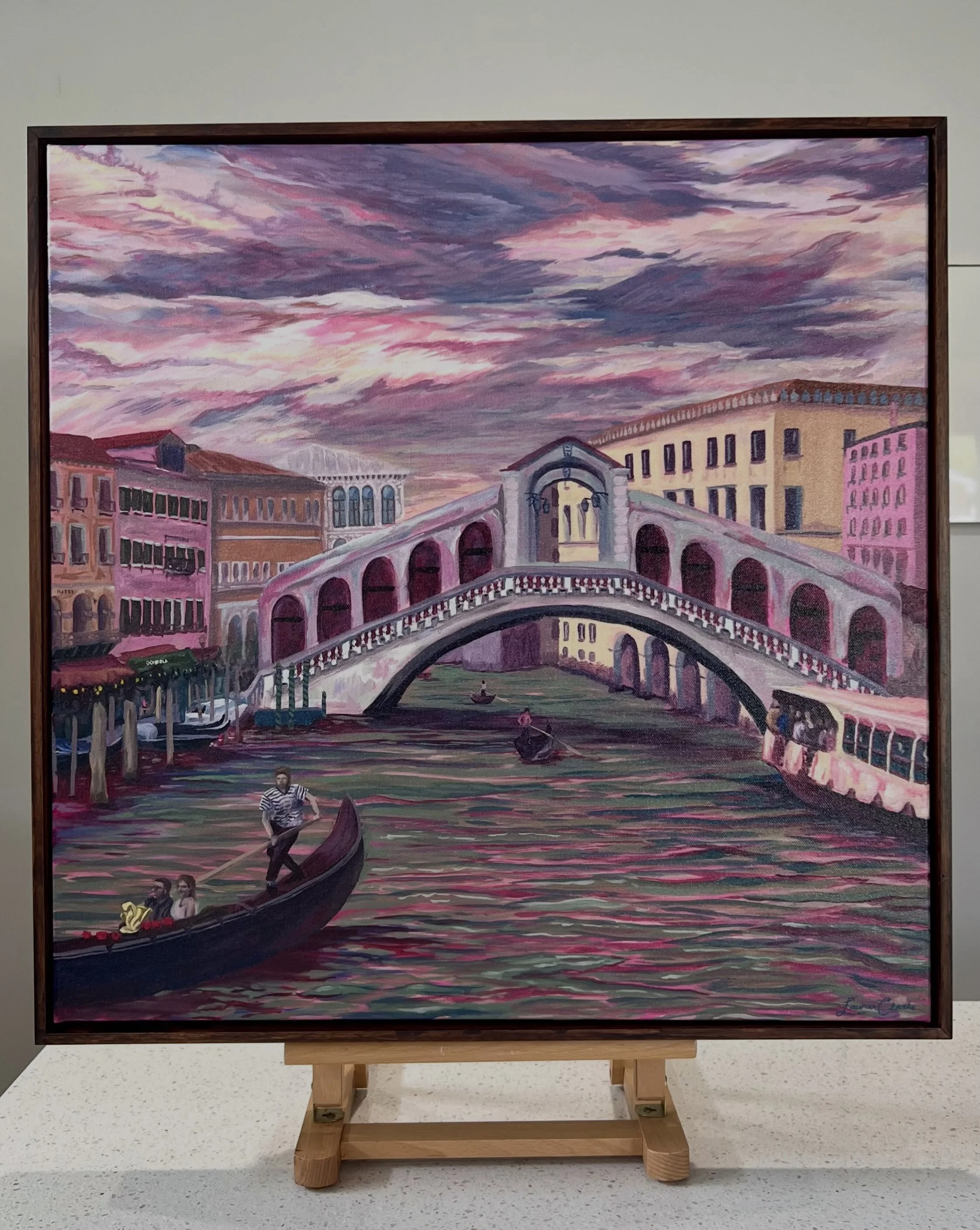 The Timeless Bridge, 2026 (SOLD)

Venice feels like a fantasy. The pallazos loom over the murky waters of the grand canal as a storm rolls in. The water becomes more choppy as a gondola passes under the Rialto Bridge. It&rsquo;s hard to imagine somet