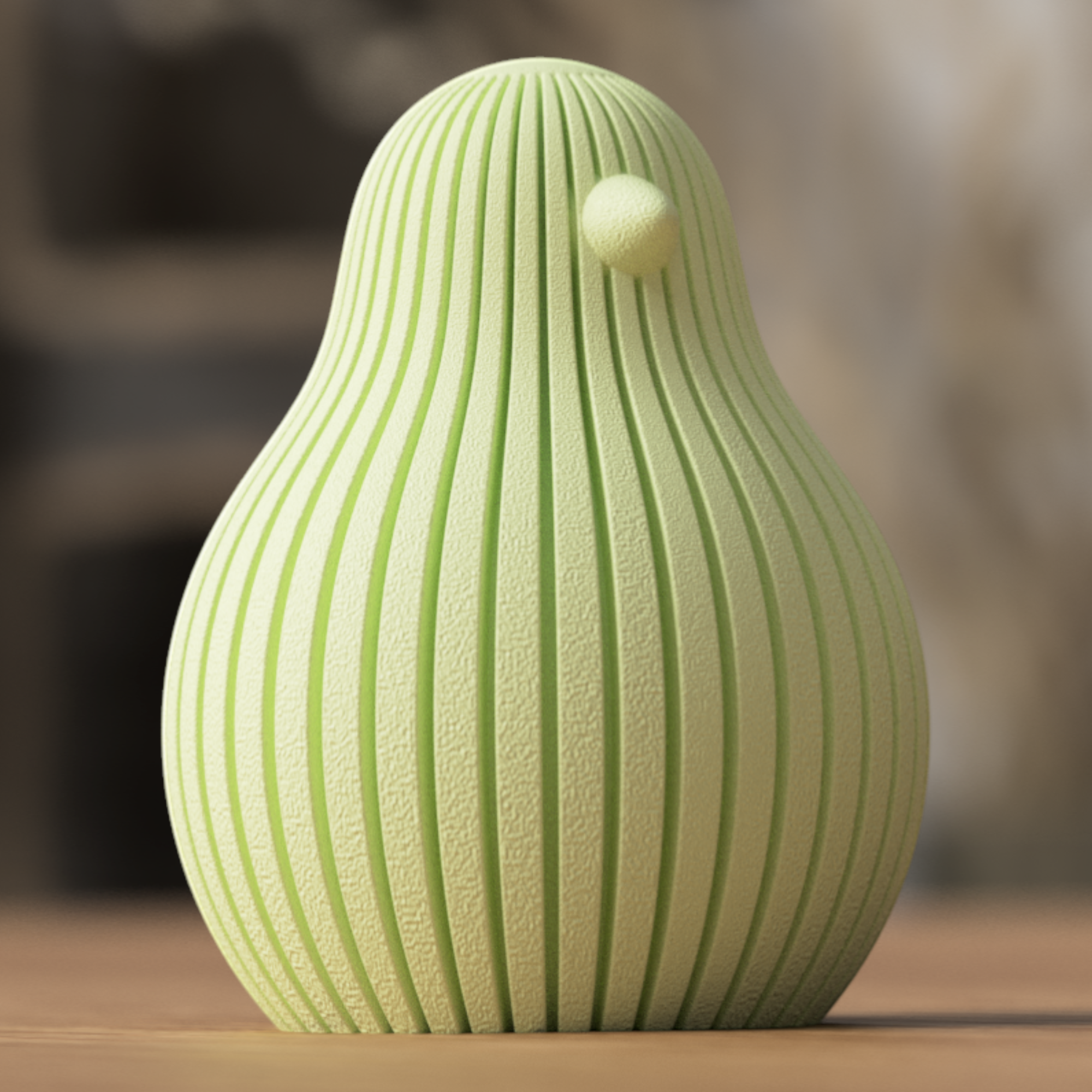 Osterhuhn in Pastellgrün als Detailansicht mit klarer Kontur, sanften Rundungen und feiner Linienstruktur.