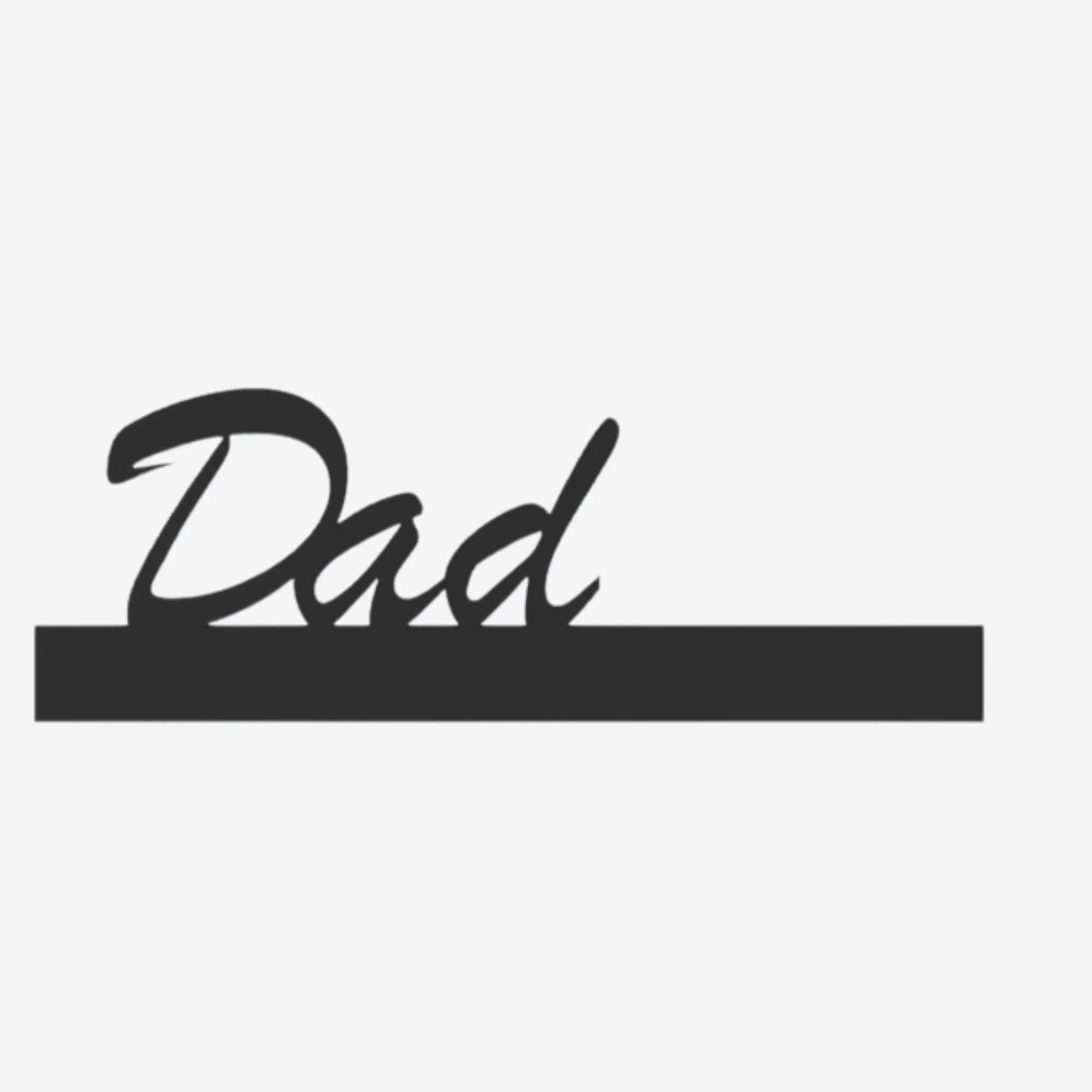 Schriftzug Dad auf schwarzem Sockel als englische Variante des Foto- und Kartenhalters für persönliche Erinnerungen und kleine Botschaften