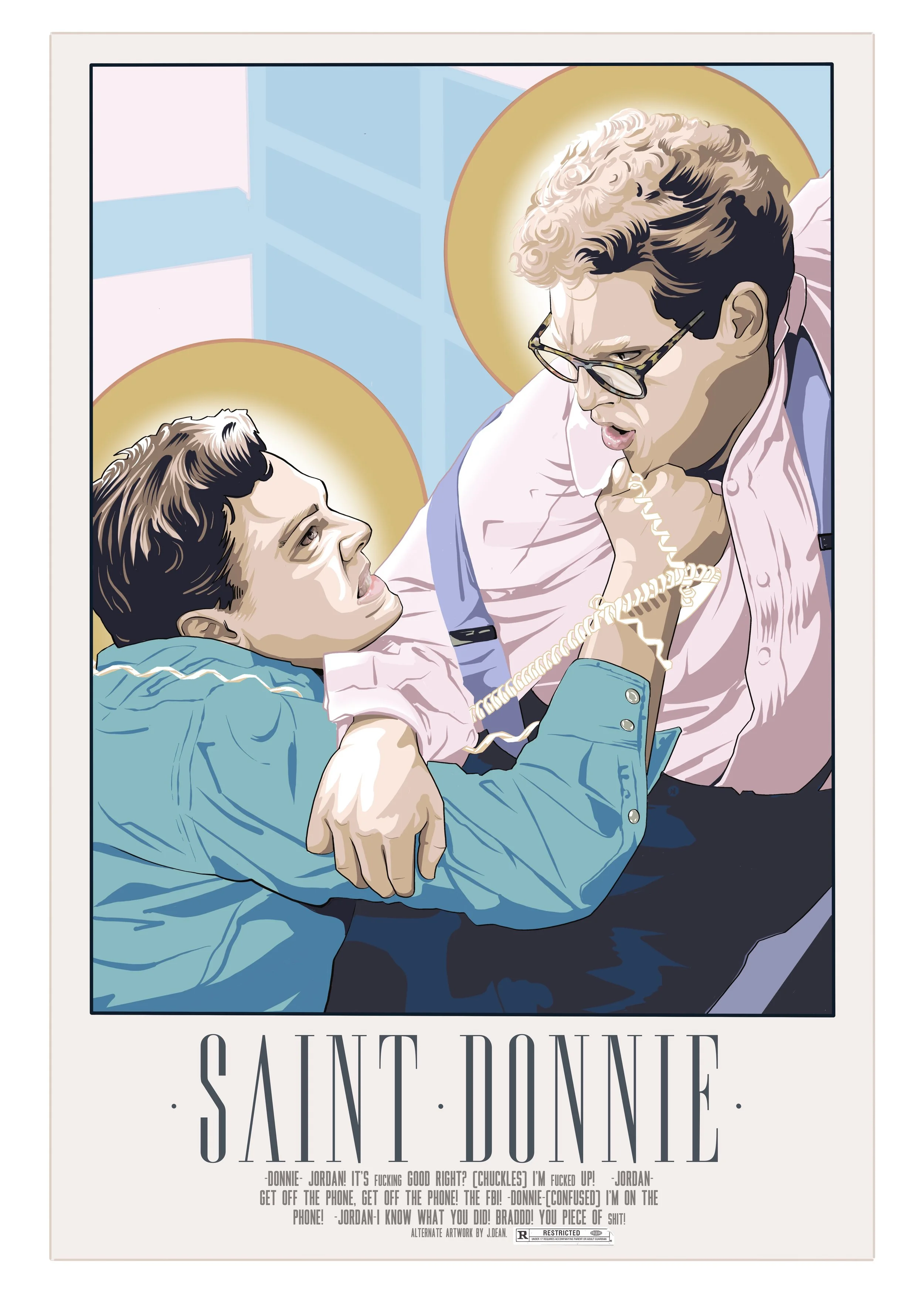 Cult film inspired illustration poster with stylised figures and dramatic composition, narrative artwork by Auckland New Zealand illustrator