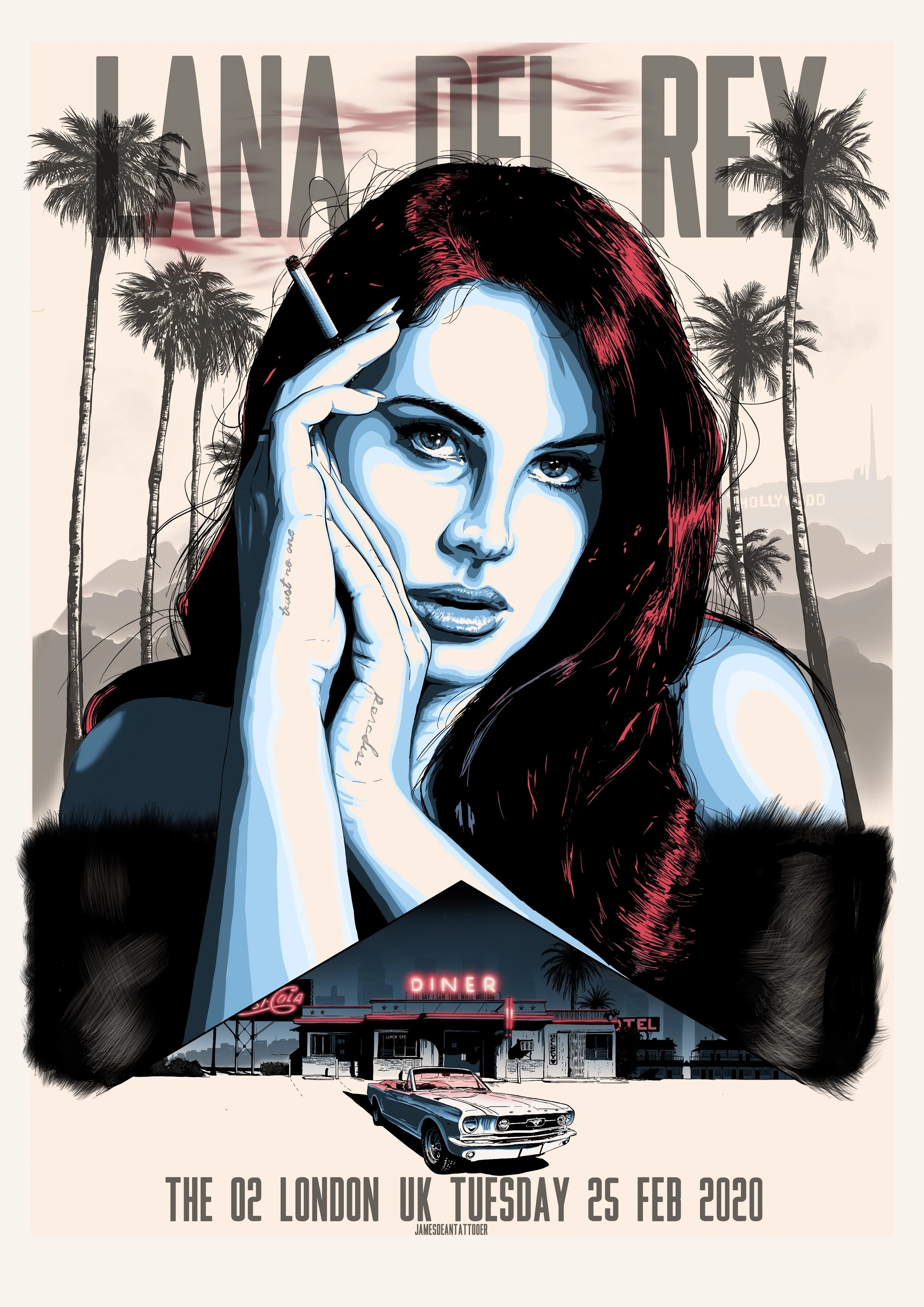 Retro pop culture portrait illustration with cinematic styling and typography, editorial artwork by Auckland New Zealand illustrator