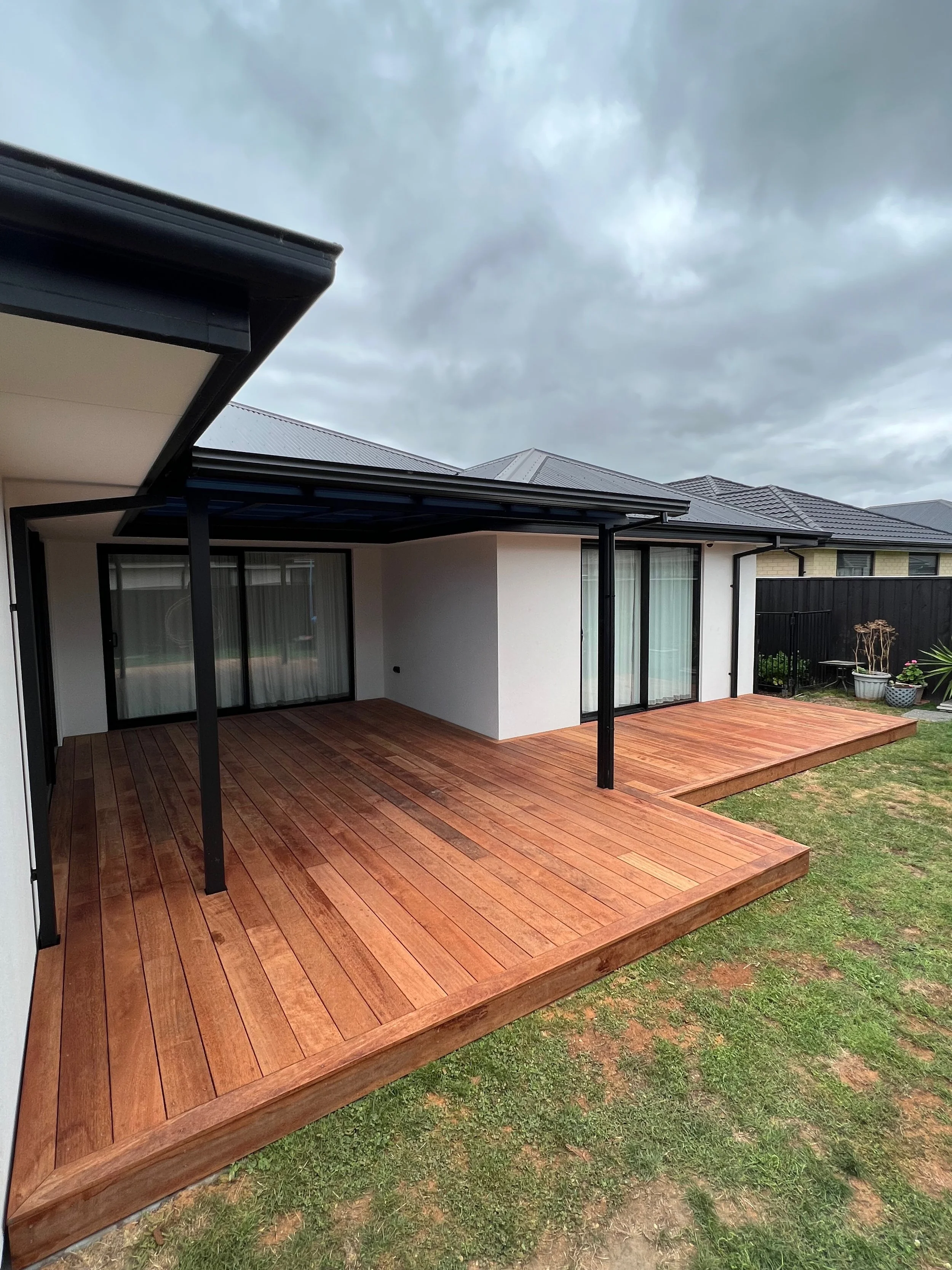 A large deck for a new build home in Canterbury.