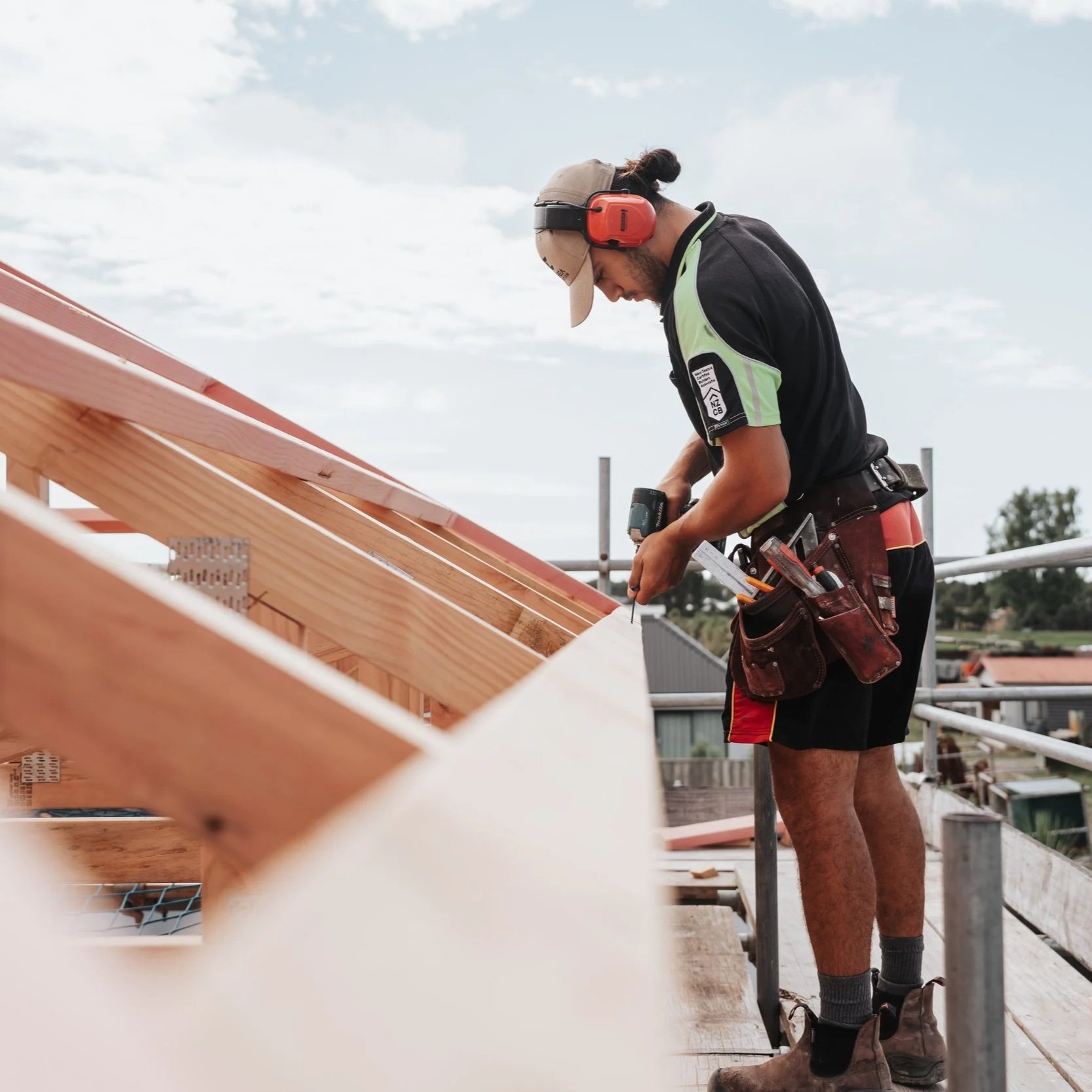 Dunshea Construction builders completing the framing on a new build home in Christchurch