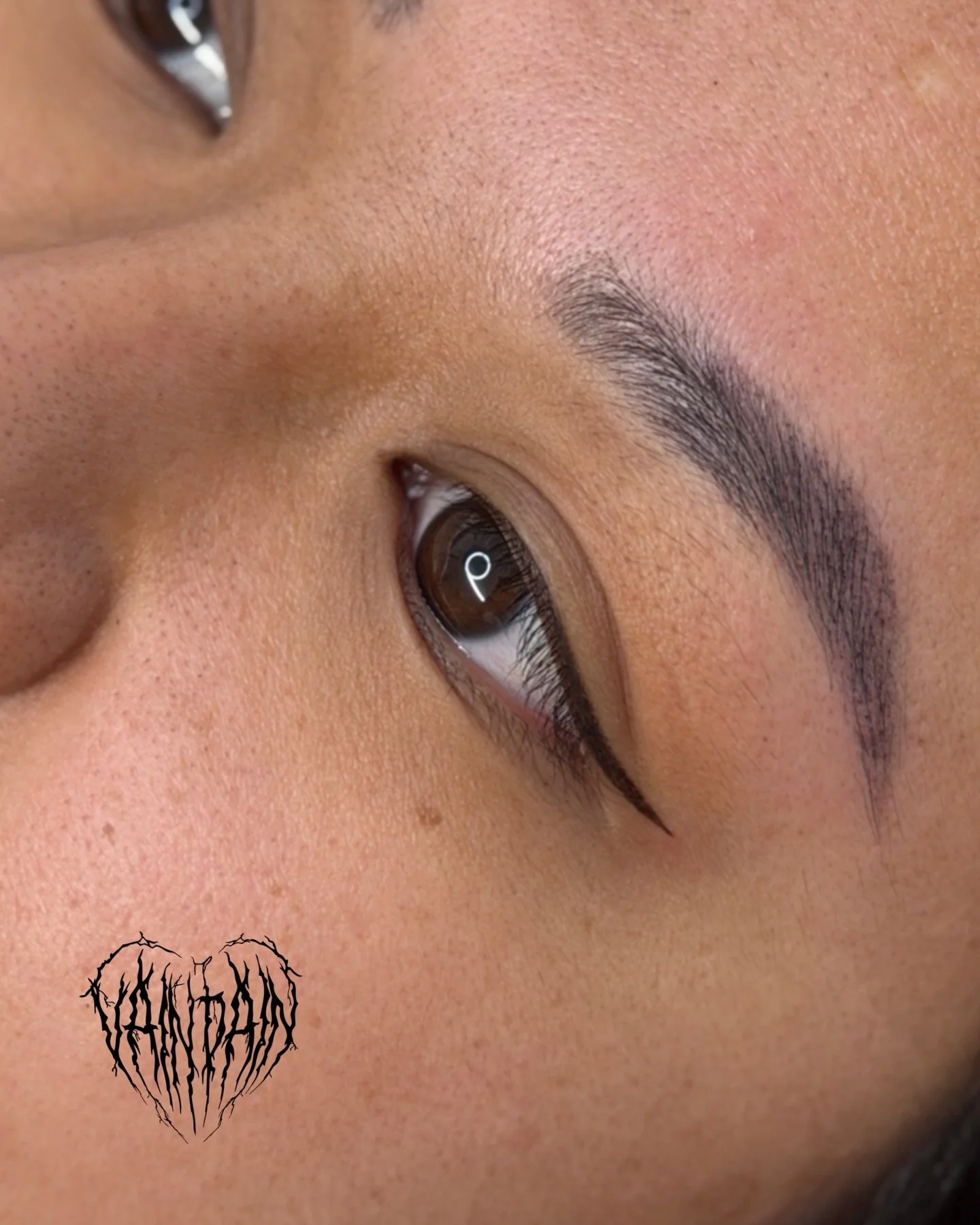 Some brown liner for @tara.everline 😍😍😍
Brown liner is fun and in my opinion, heals really subtle and natural looking compared to black. 

Everyone should also get tattoos by Tara @tara.everline 
Do it or I&rsquo;ll be sad. 🫨

Service: Baby Wing 
