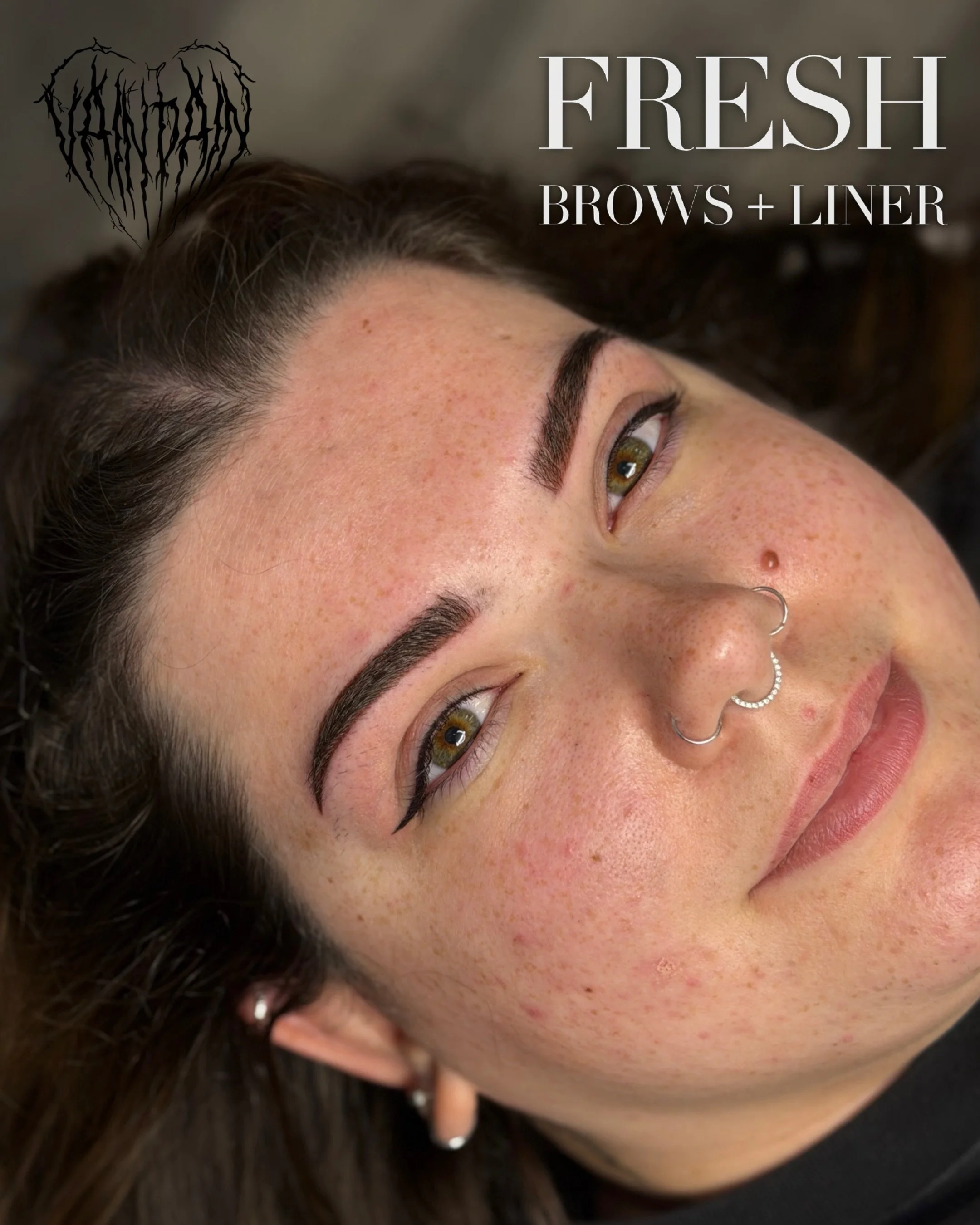 Winged liner and a brow refresh for Chloe 💋

Chloe had previous brow tattooing that had ashed out a bit, the shape on her left brow was also brought way too close to the middle of her face making them look uneven. 

The brows are majority a pumpkin 