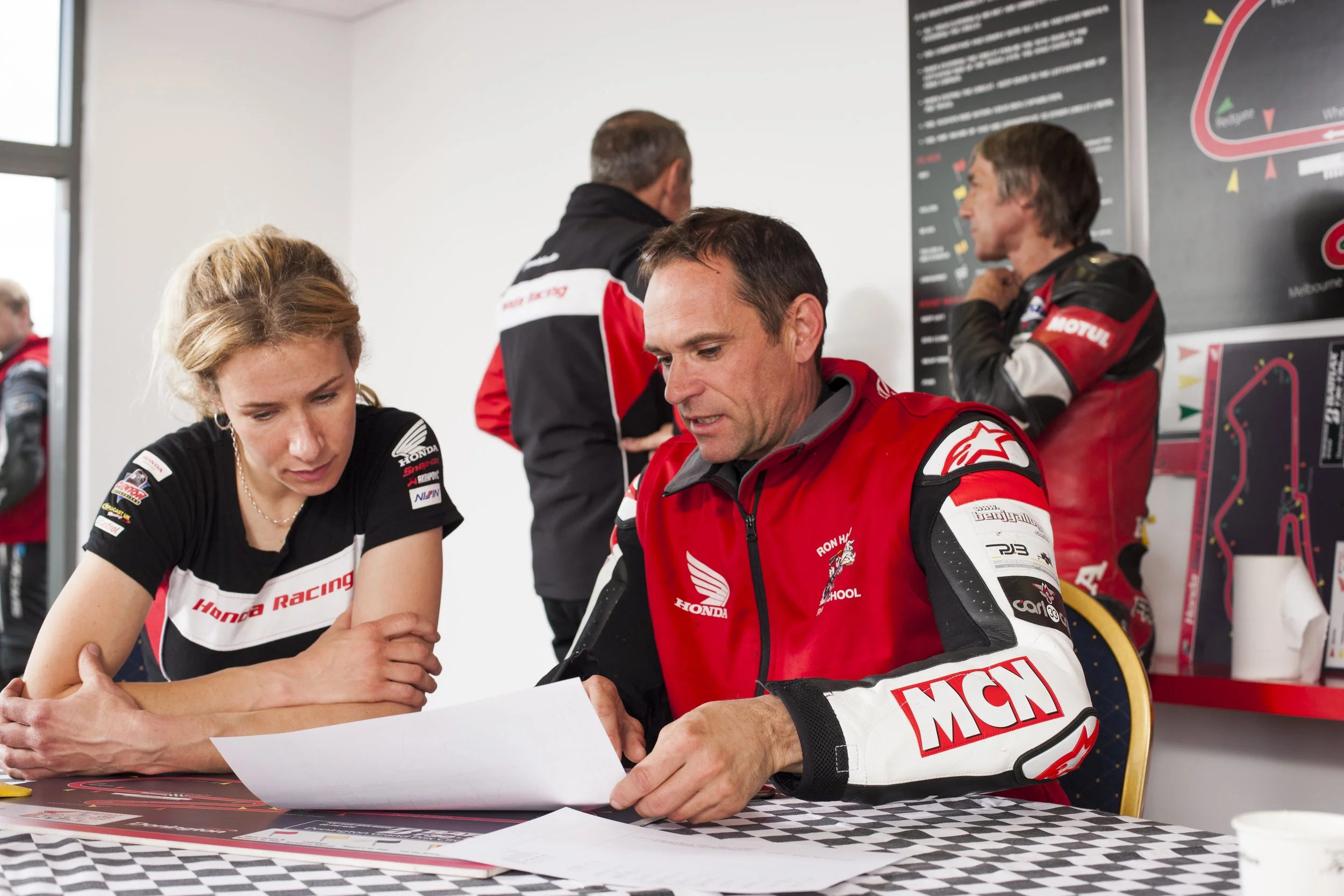 Michael Neeves with former British Superbike and TT racer, Jenny Tinmouth