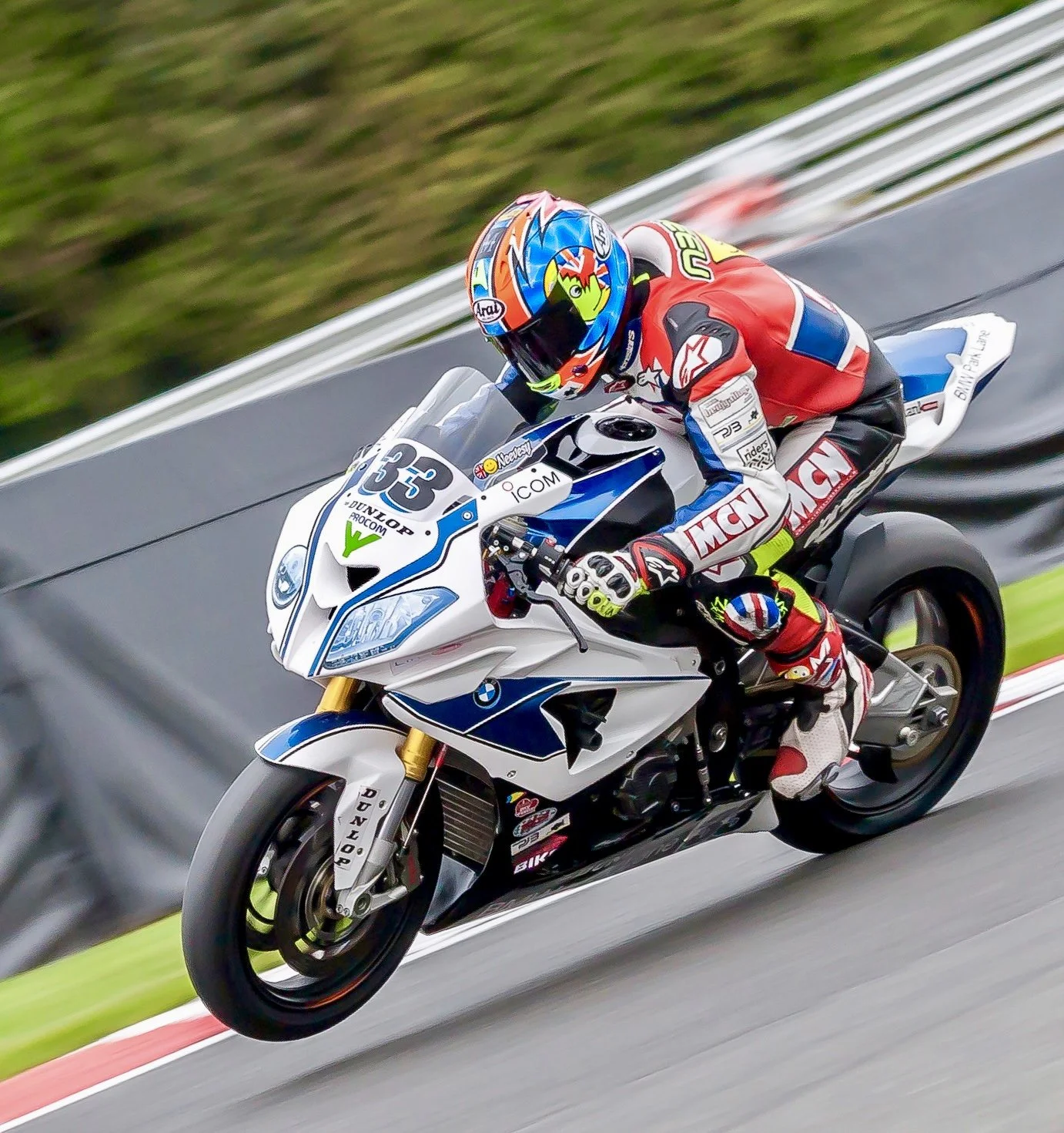 Michael Neeves at Oulton Park circuit on his BMW HP4. Picture: Dave Loveland