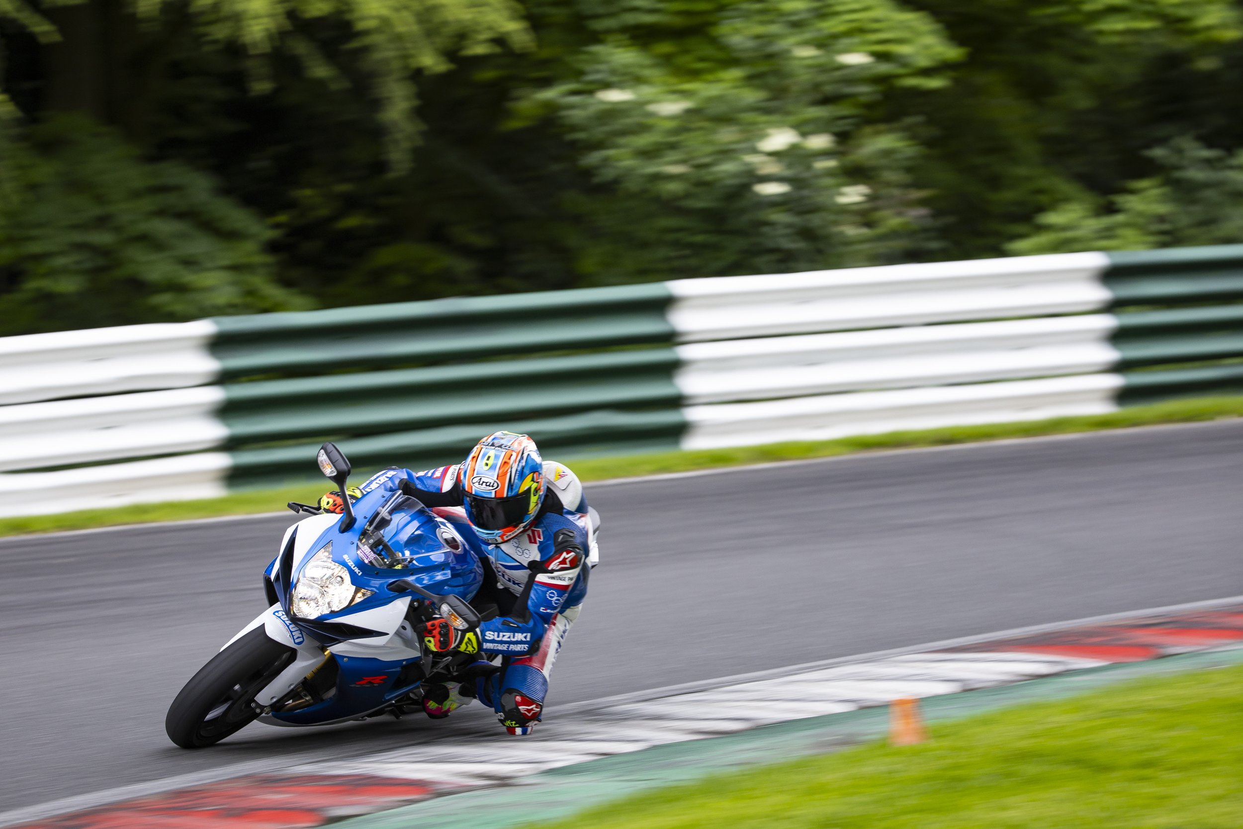 Michael Neeves at Cadwell Park on his Suzuki GSX-R750 L4. Picture by Jamie Morris