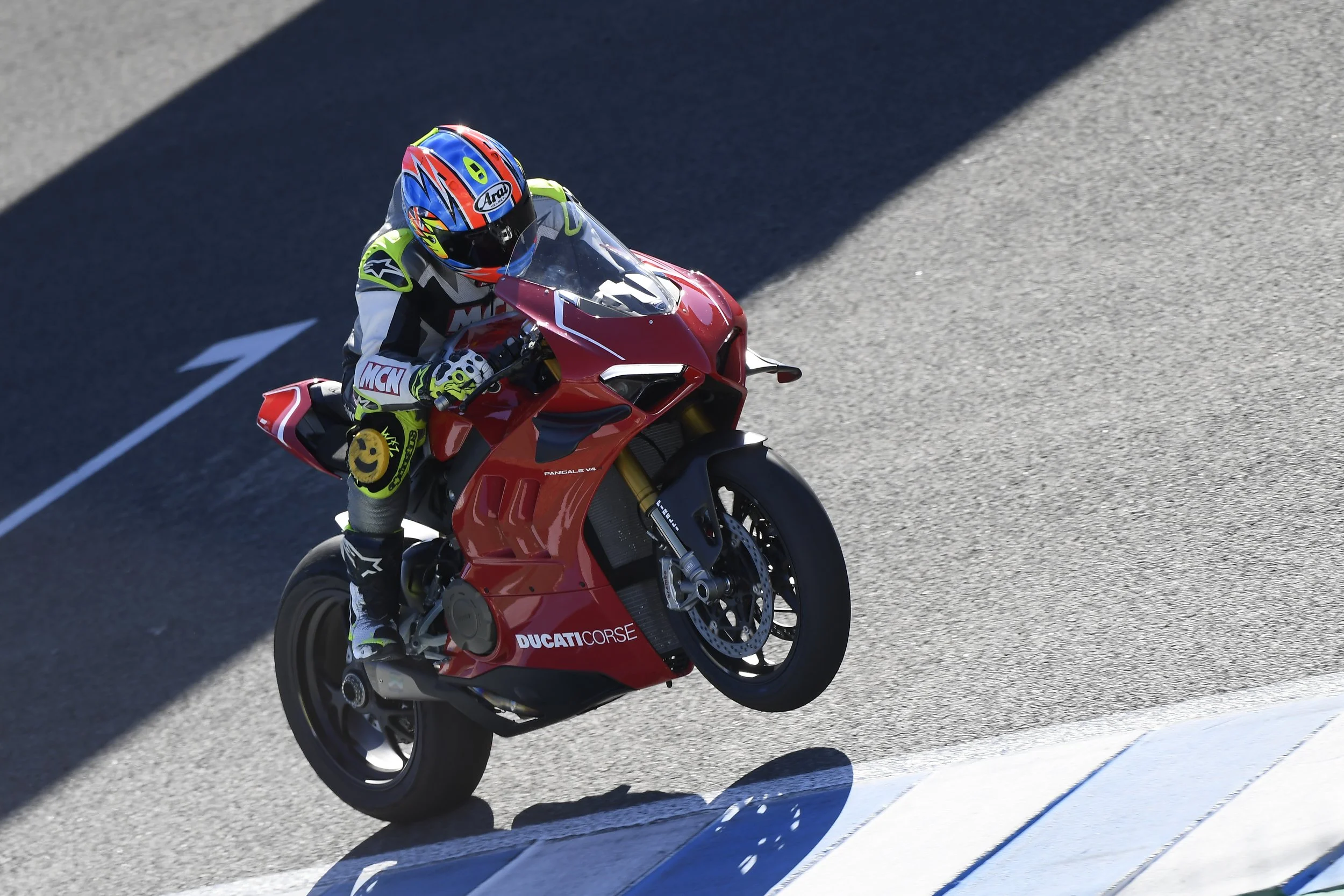 Michael Neeves riding a Ducati Panigale V4 R at the Jerez circuit