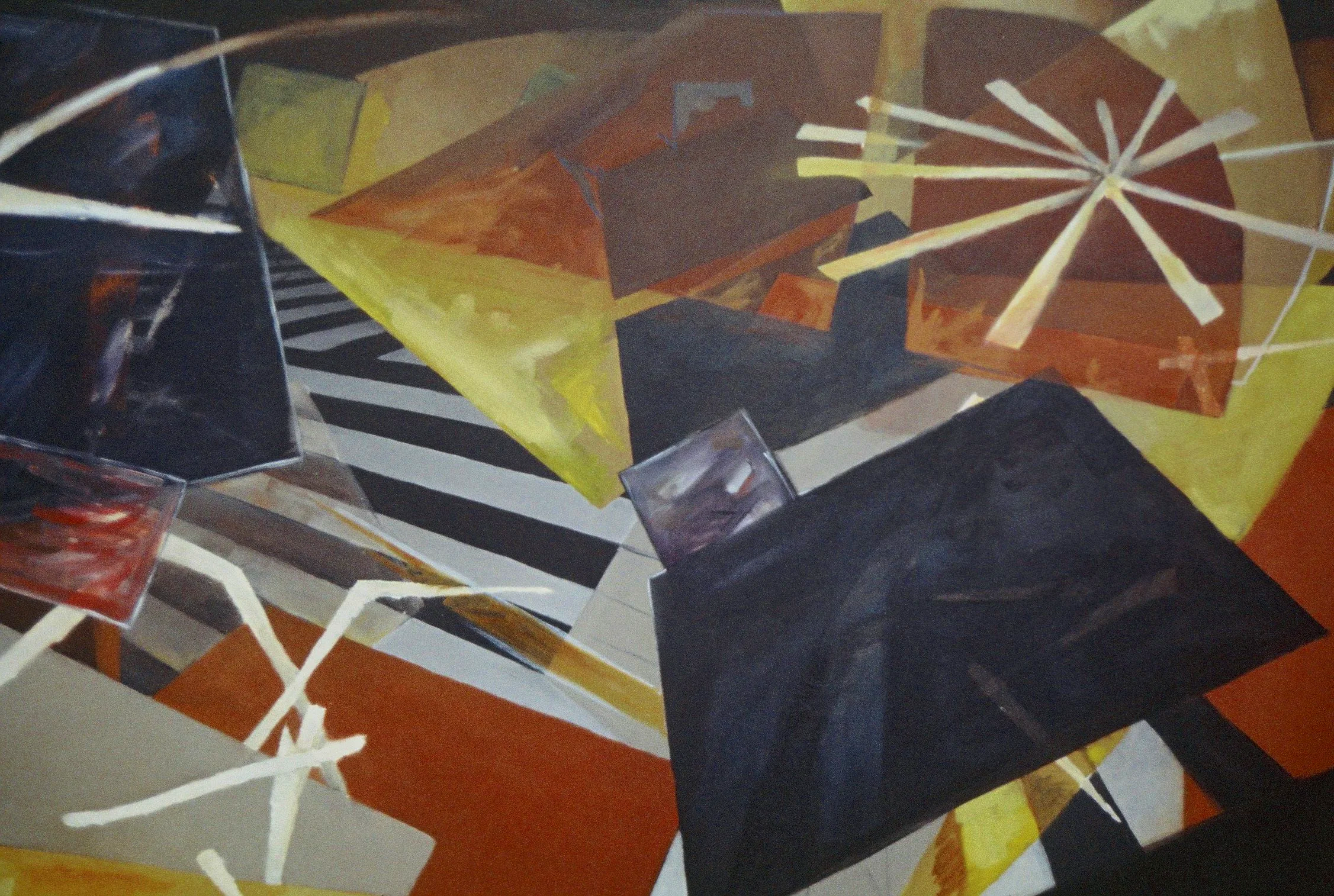 oil painting in vorticist style
