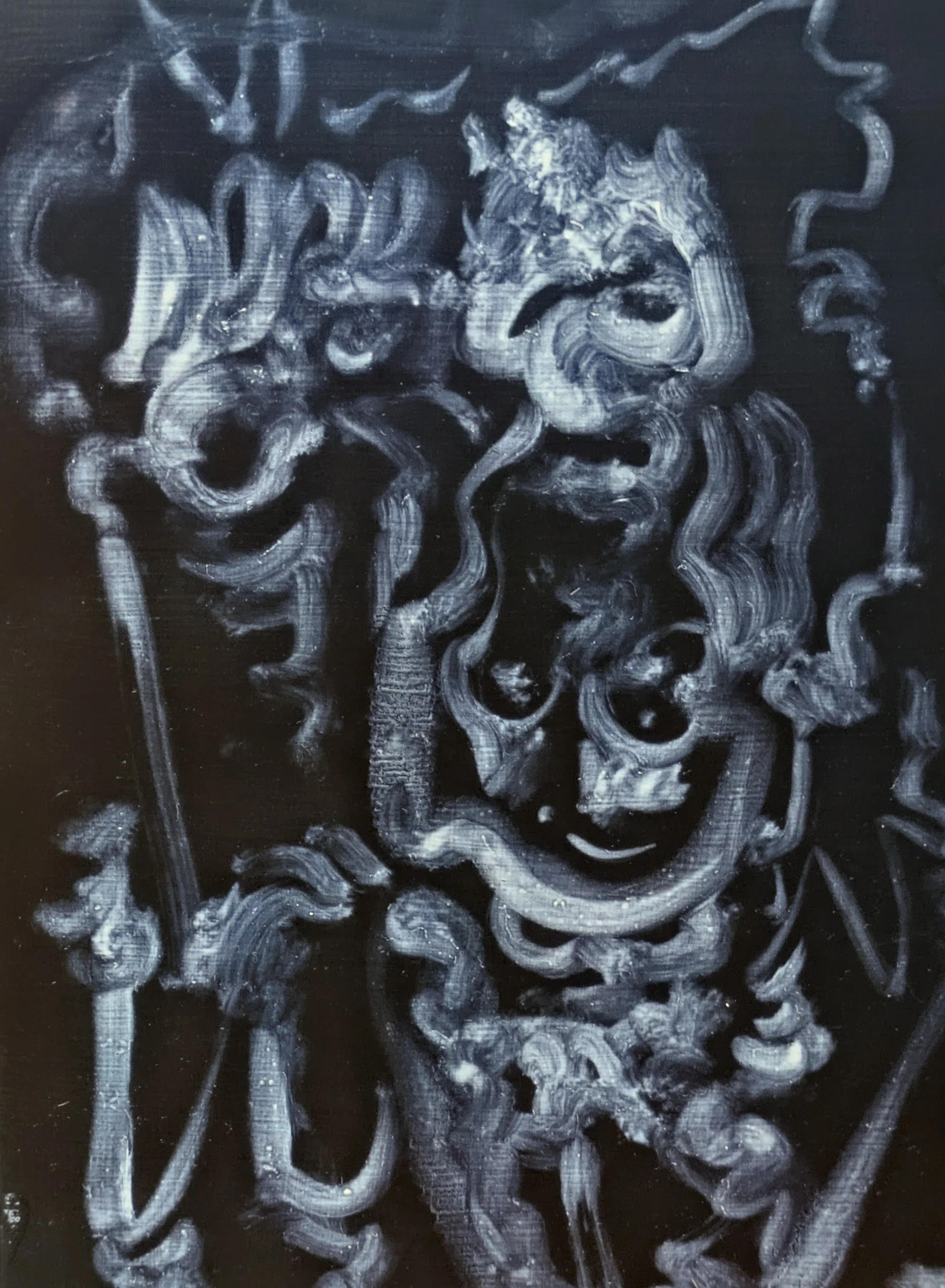 A chalk drawing of a human brain on a blackboard.