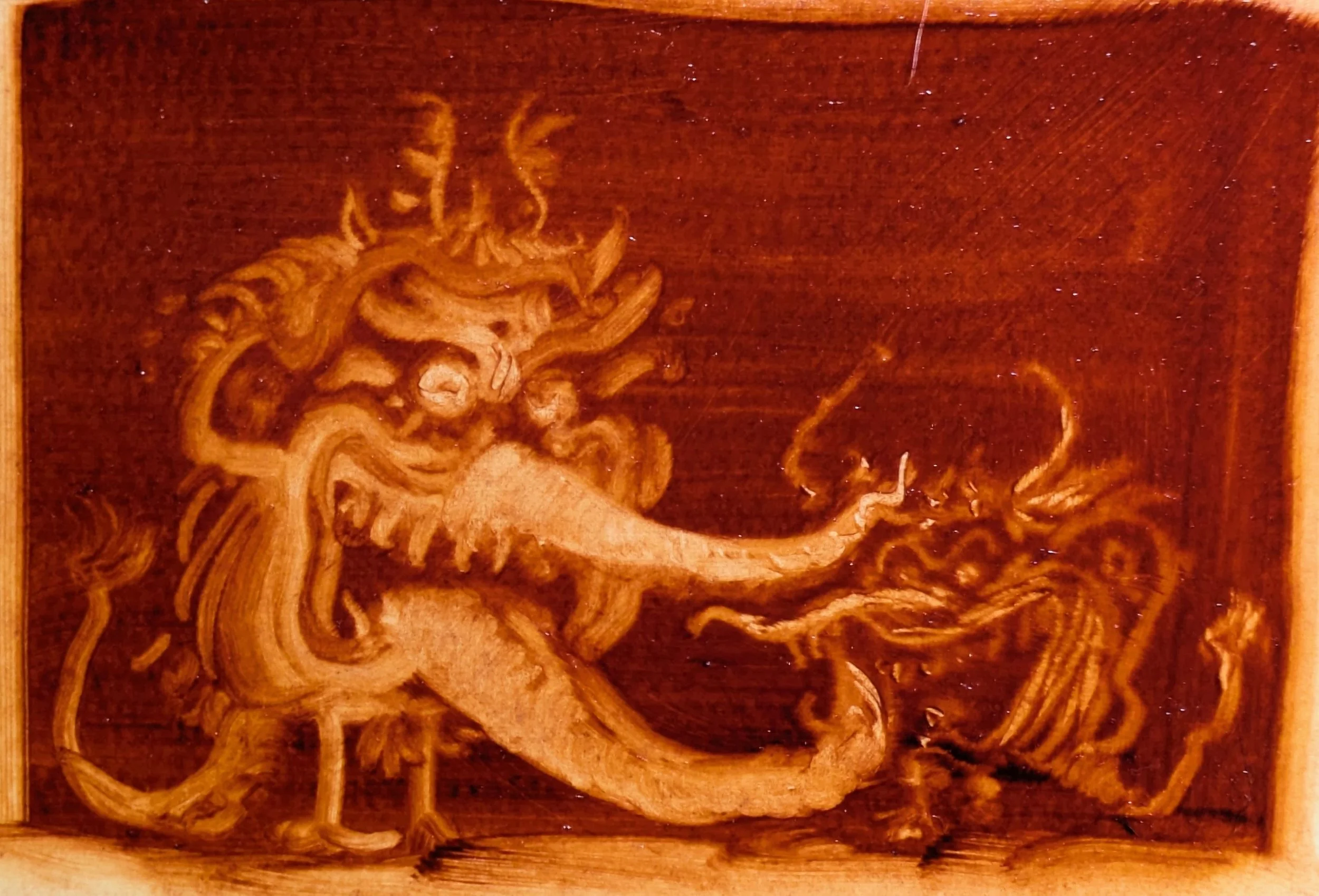 underpainting of two creatures