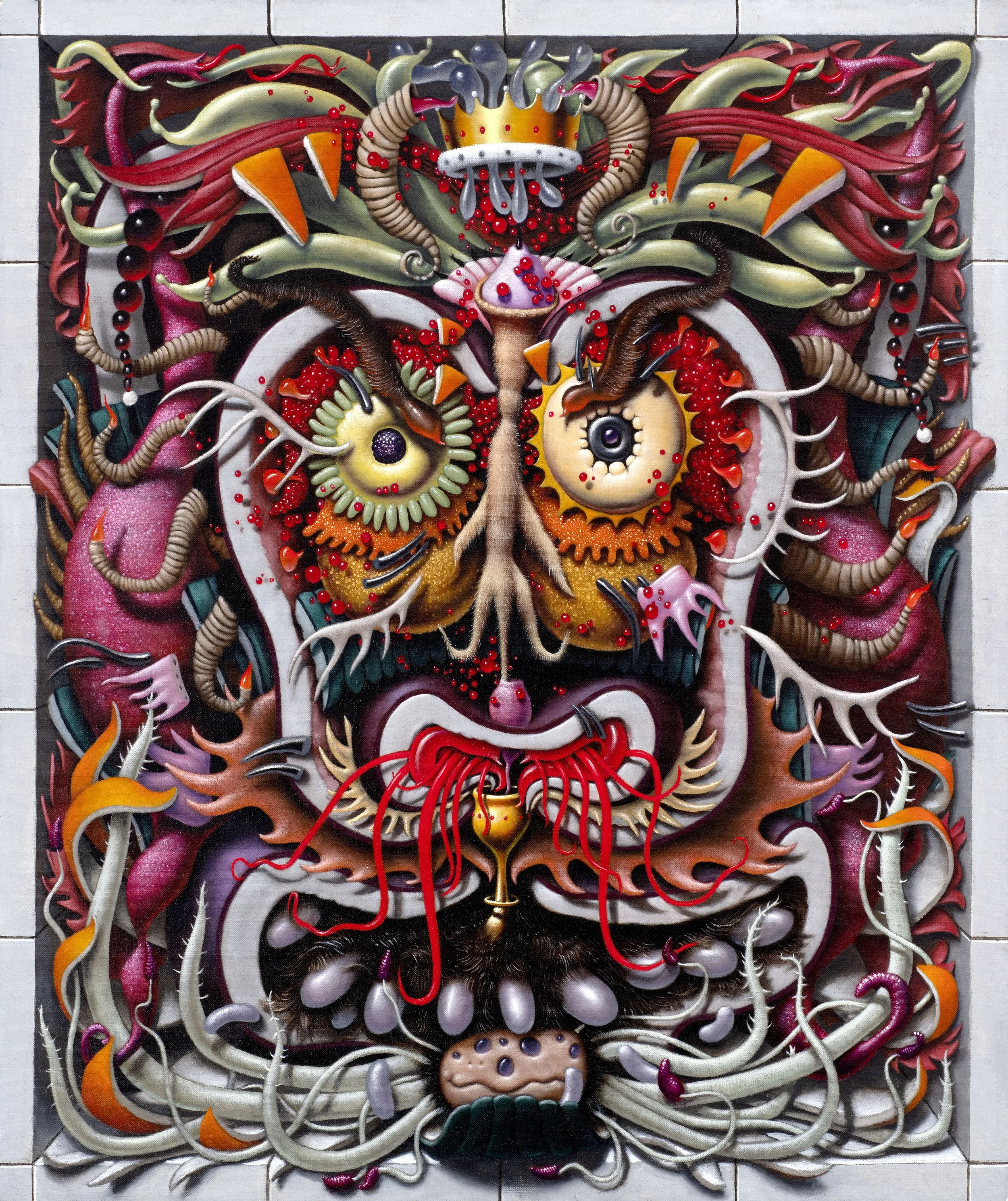 oil painting of a head with a crown