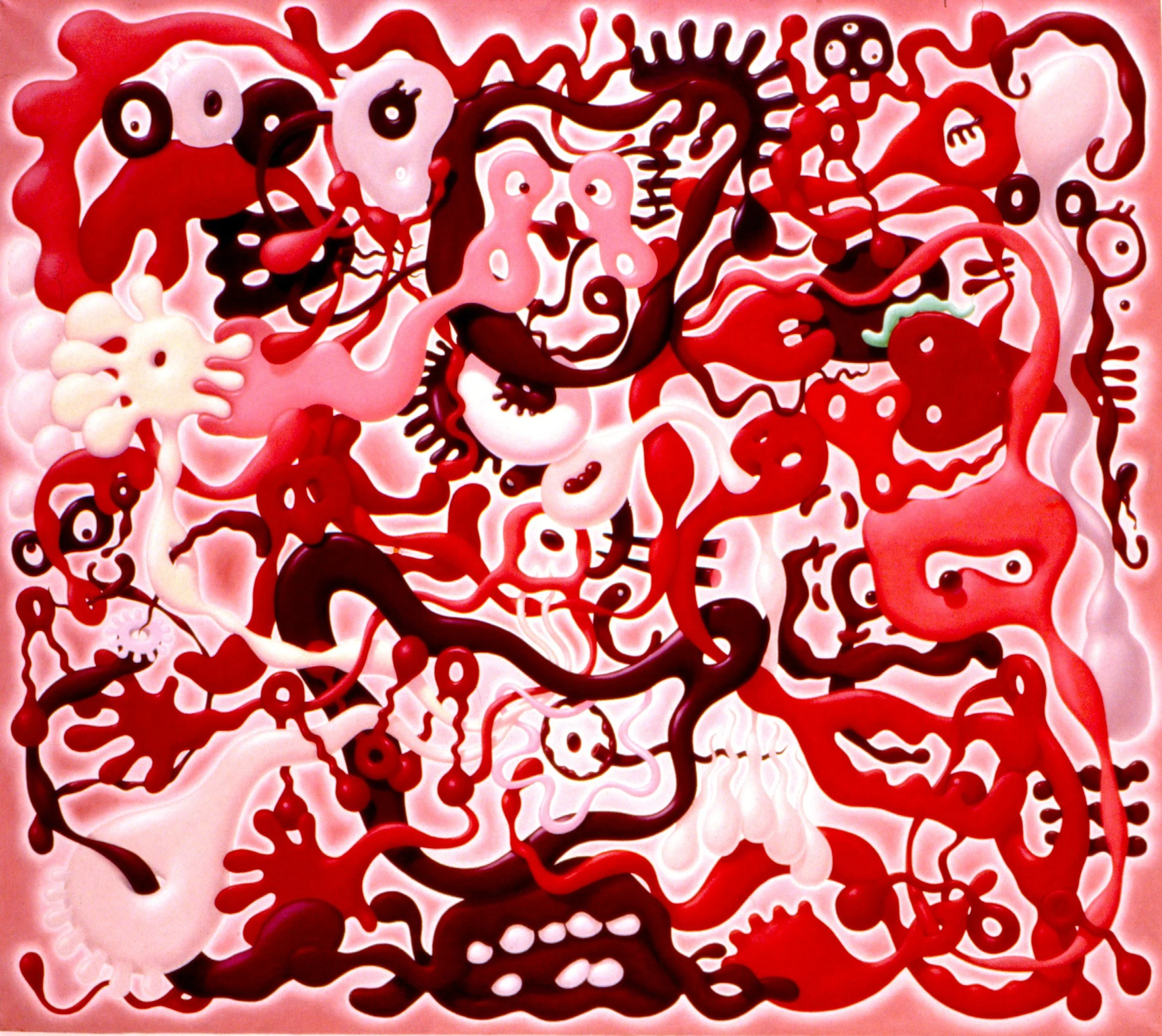 oil painting in reds and pinks