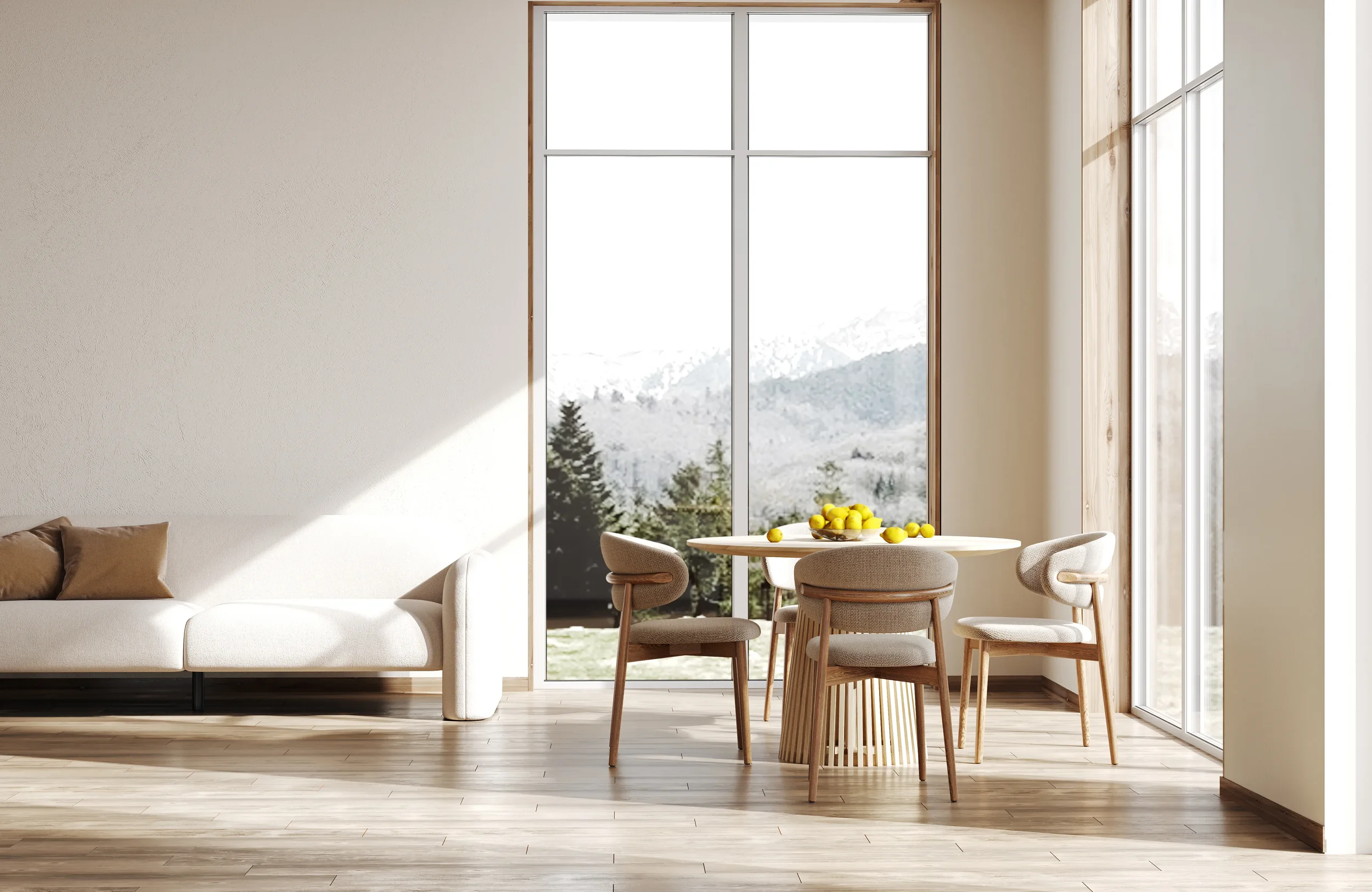 Living room and dining area