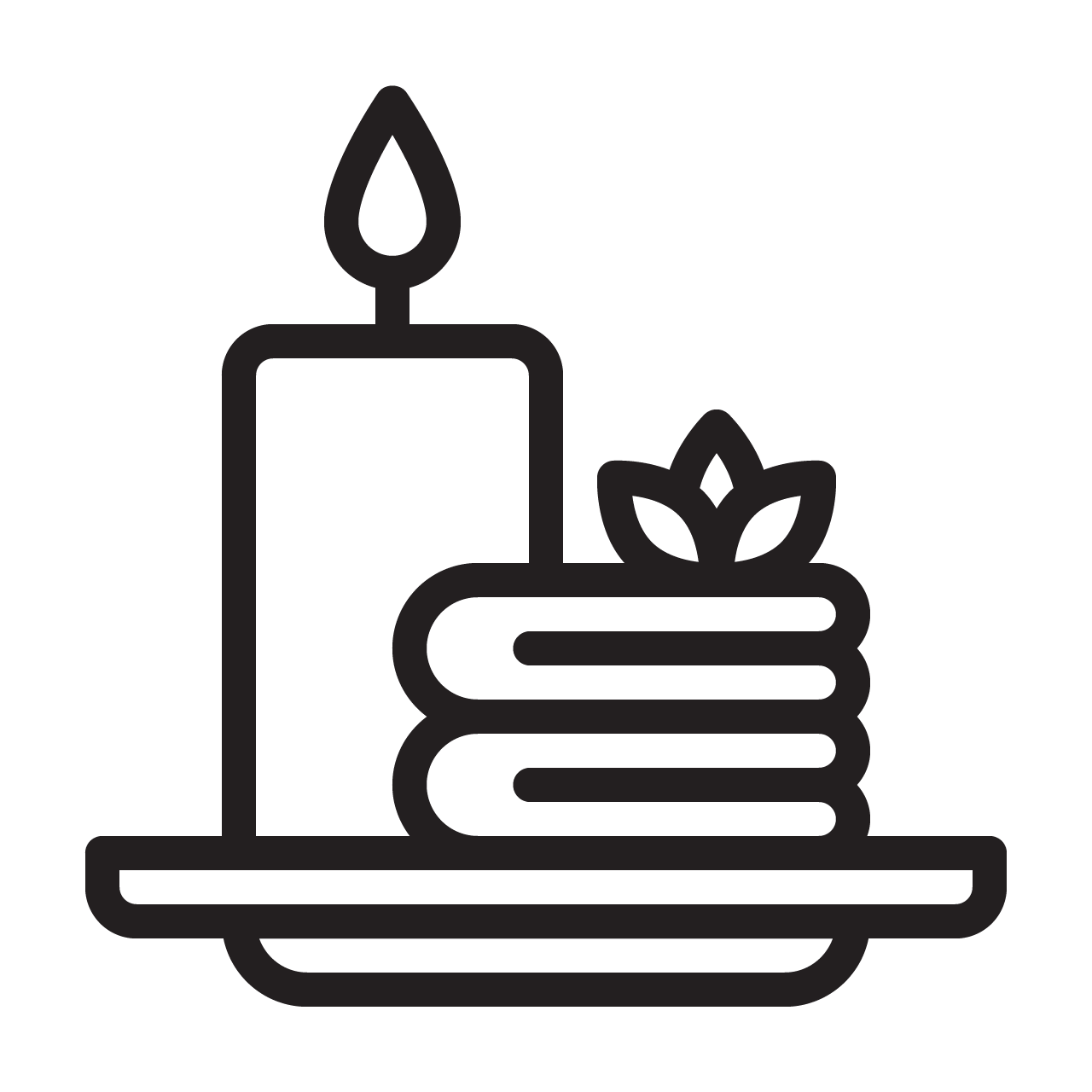 Rendered plate and candle