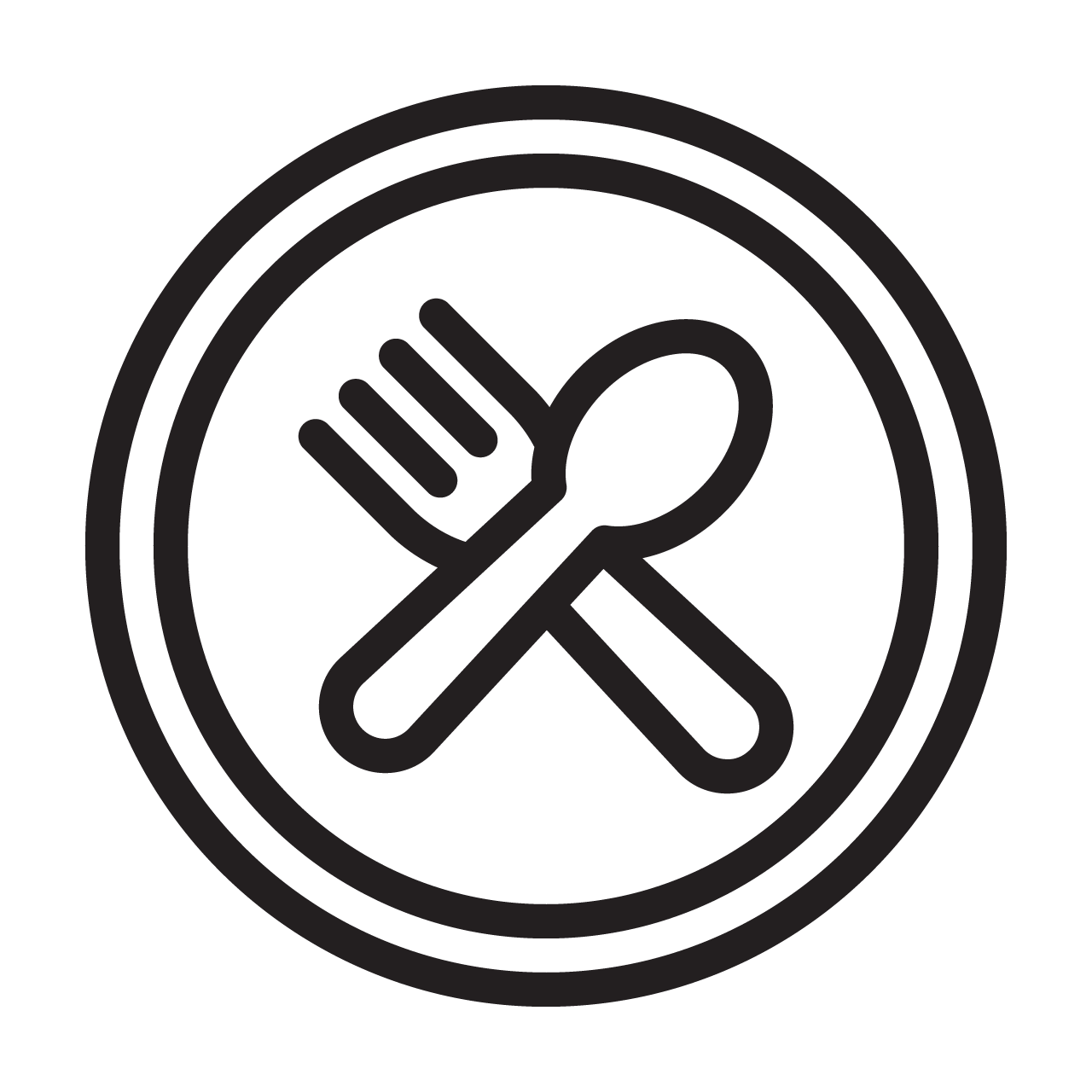 Rendered plate with fork and spoon