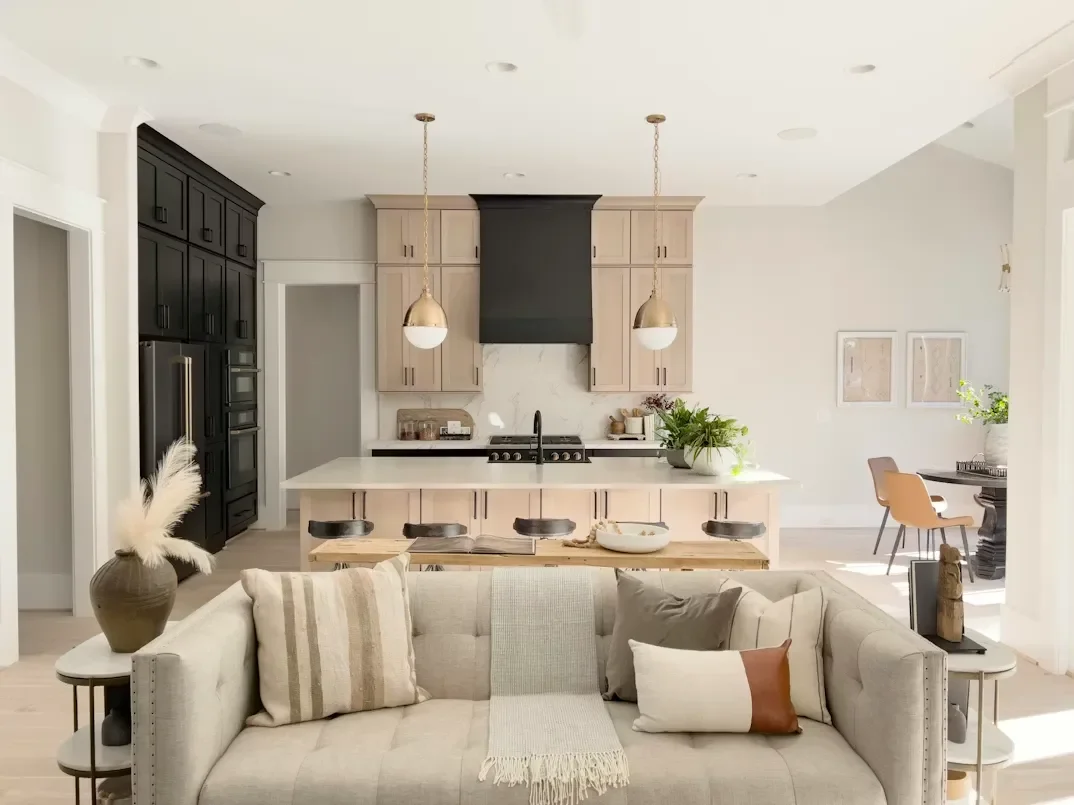 Living room and kitchen