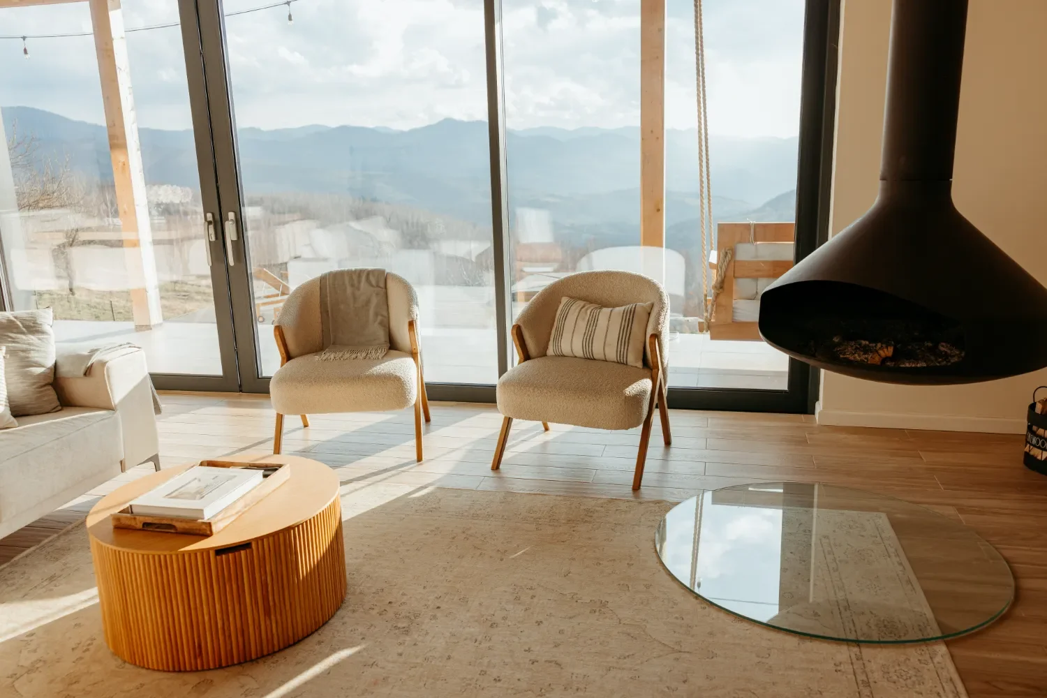 Living room with fireplace