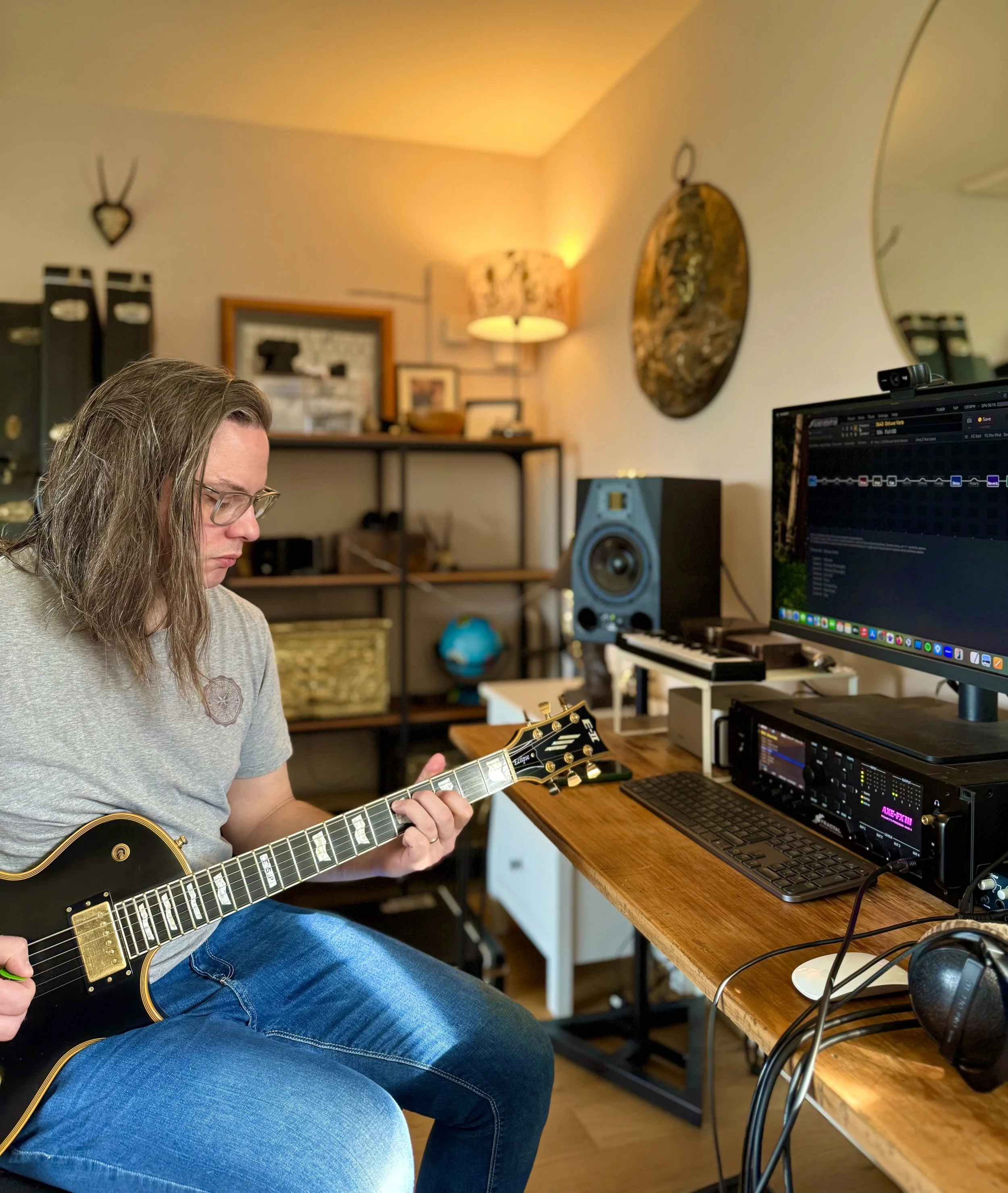 Playing at the main desk