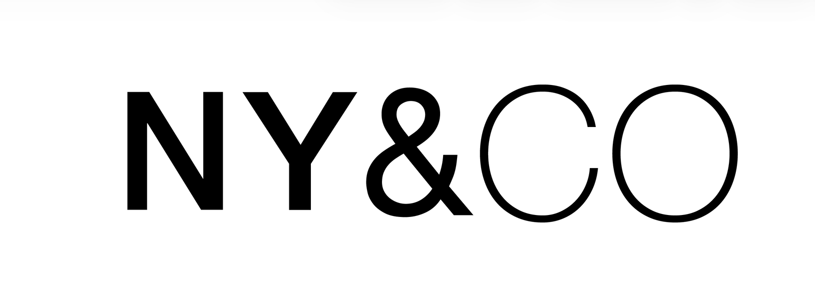 Logo with the text 'NY & CO' in black on a white background.