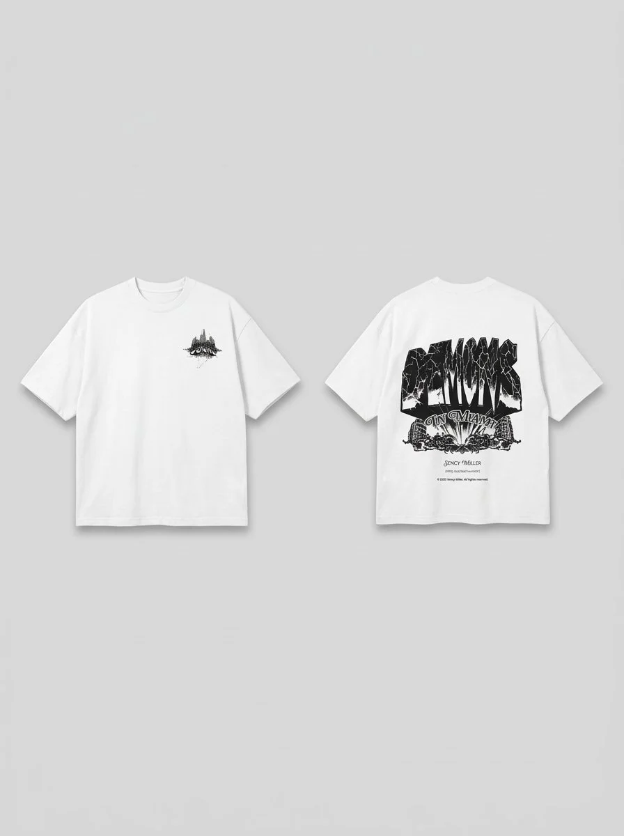 Demons in Miami. White T shirts